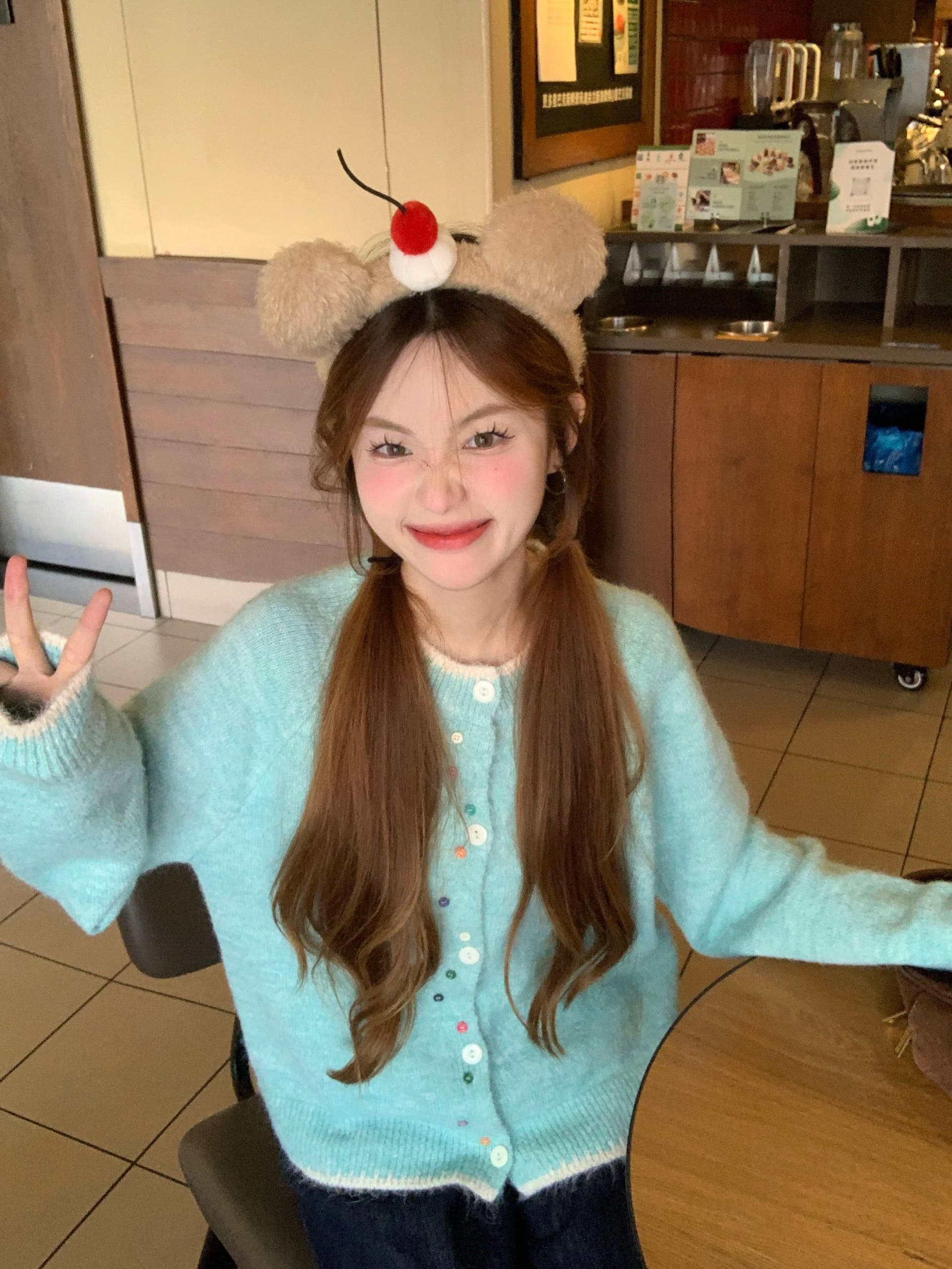 실사 2026 가을 겨울 새로운 한국 스타일 루즈핏 색상 버클 배색 부드러운 찹쌀 다용도 니트 스웨터 오픈 가디건 여성 코트 상세 이미지 13