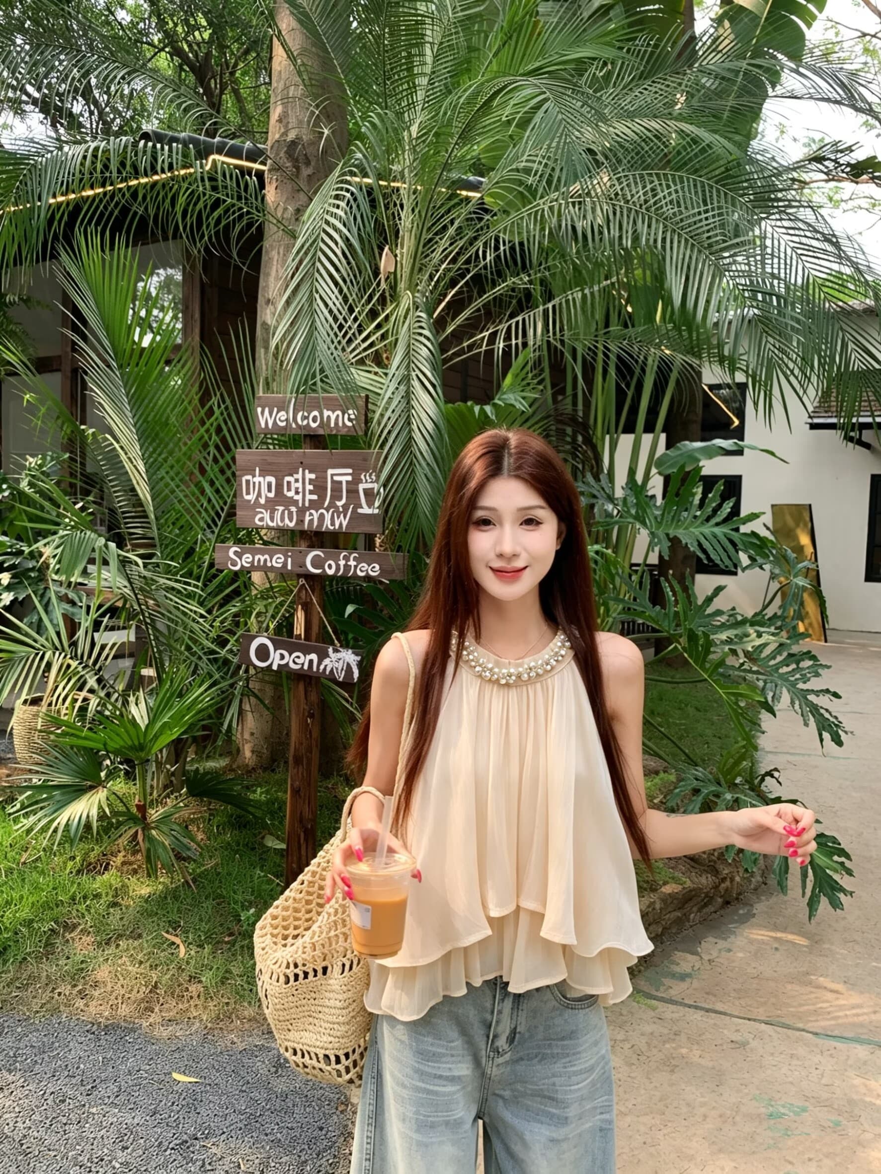 실사 명문 여성 천 골드 무거운 작업 다이아몬드 세팅 민소매 쉬폰 여성 셔츠 여름 새로운 루즈핏 슬림해 보이는 작은 셔츠 트렌디 상세 이미지 9