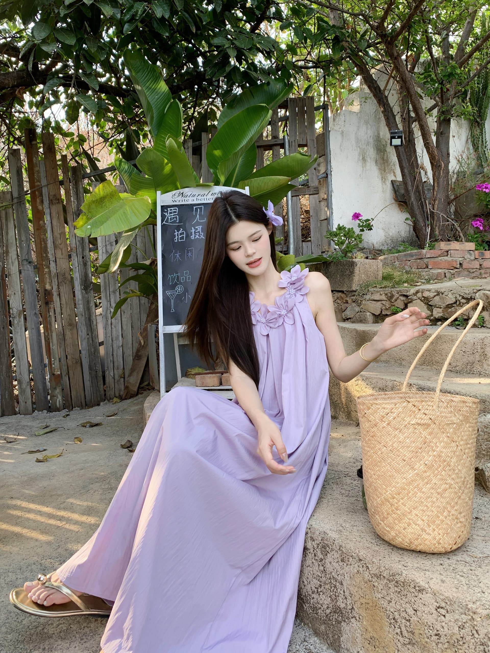 실사 무거운 작업 3 차원 꽃 슬립 여성 드레스 여름 루즈핏 슬림해 보이는 한 마디 민소매 롱 스커트 부드러운 바람 상세 이미지 22