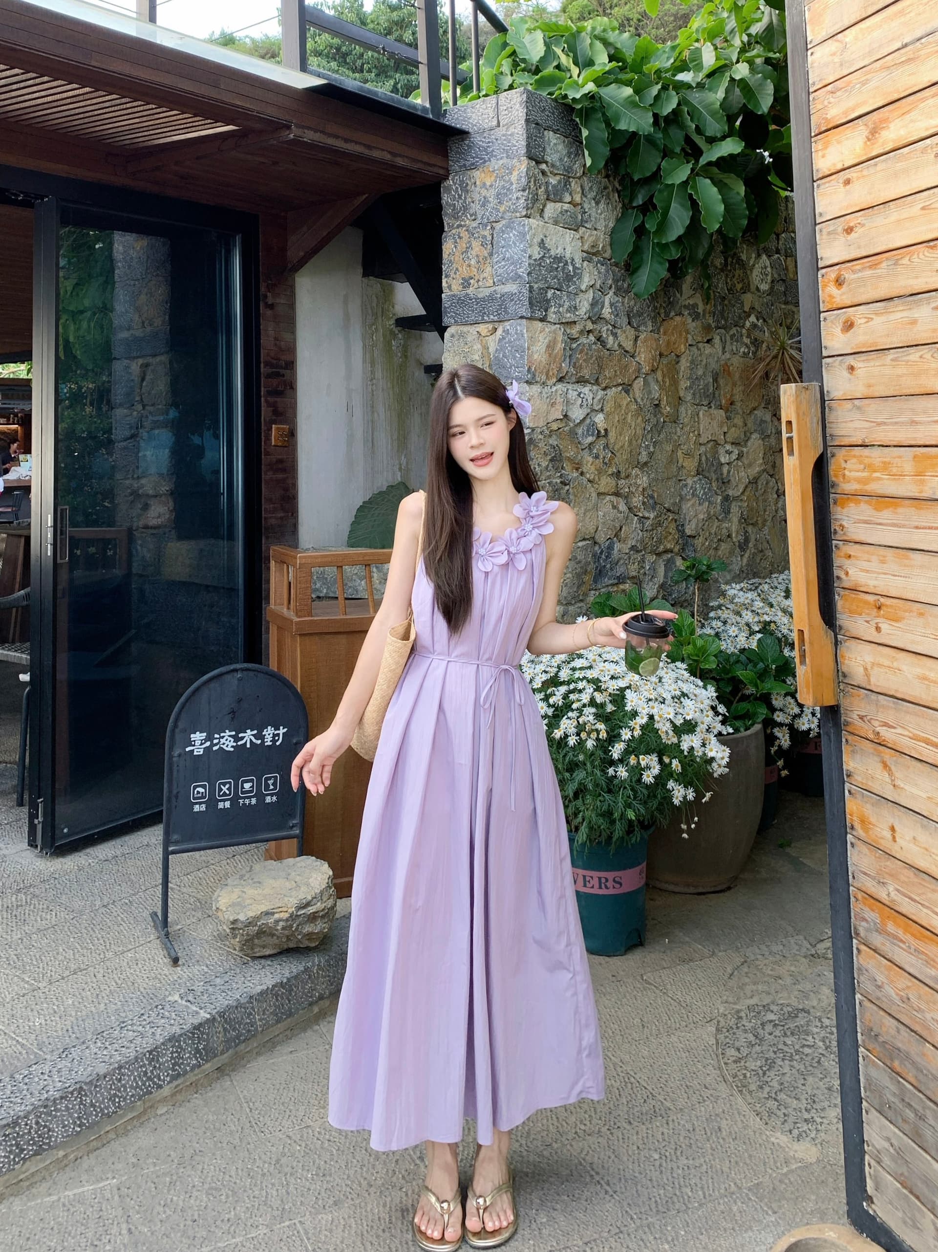 실사 무거운 작업 3 차원 꽃 슬립 여성 드레스 여름 루즈핏 슬림해 보이는 한 마디 민소매 롱 스커트 부드러운 바람 상세 이미지 24