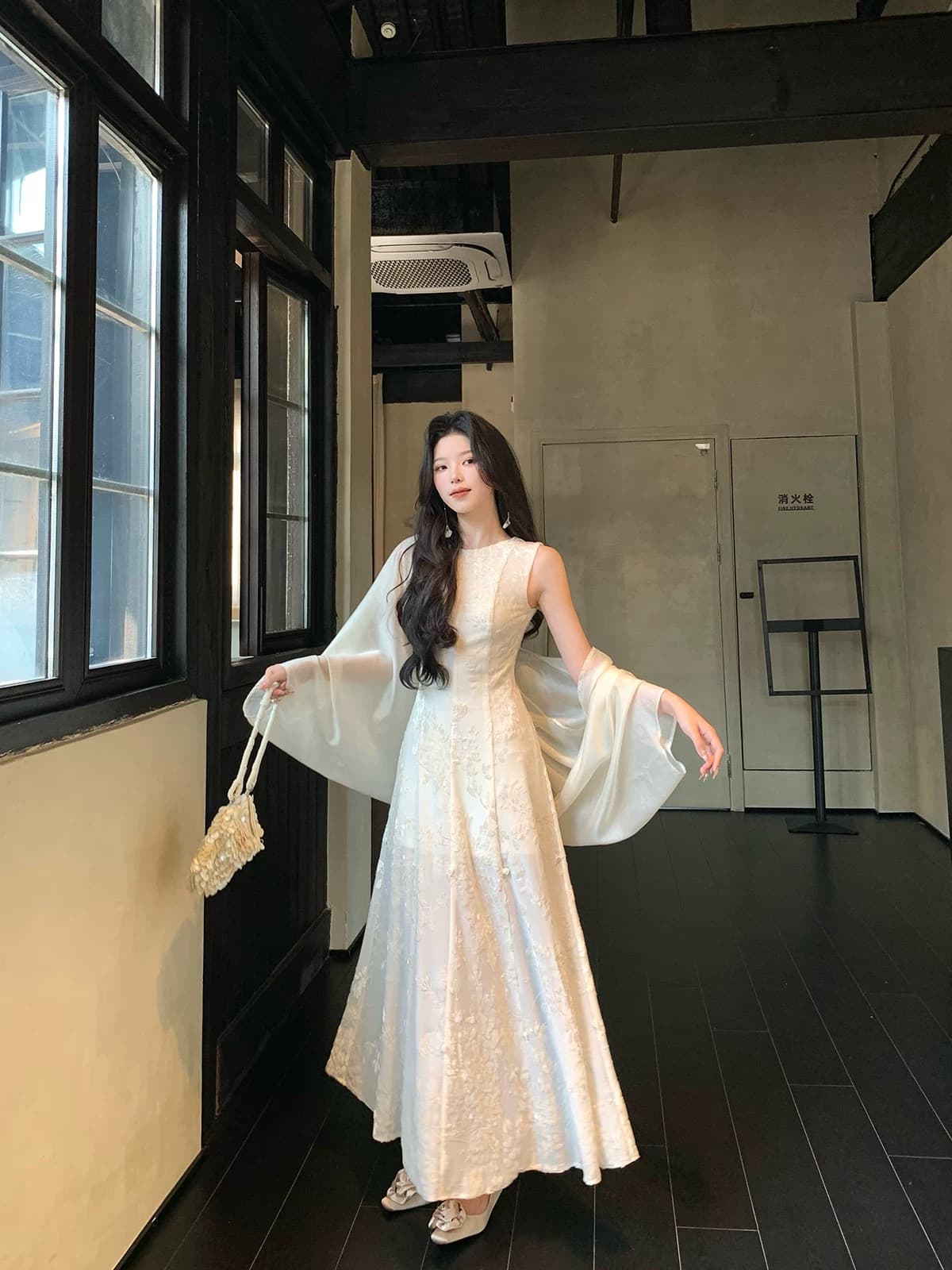 icelolly 달빛 여신 화이트 Tulle 조끼 원피스 아이들 여름 고유 한 아름다운 꼬집기 허리 치마 이미지 3