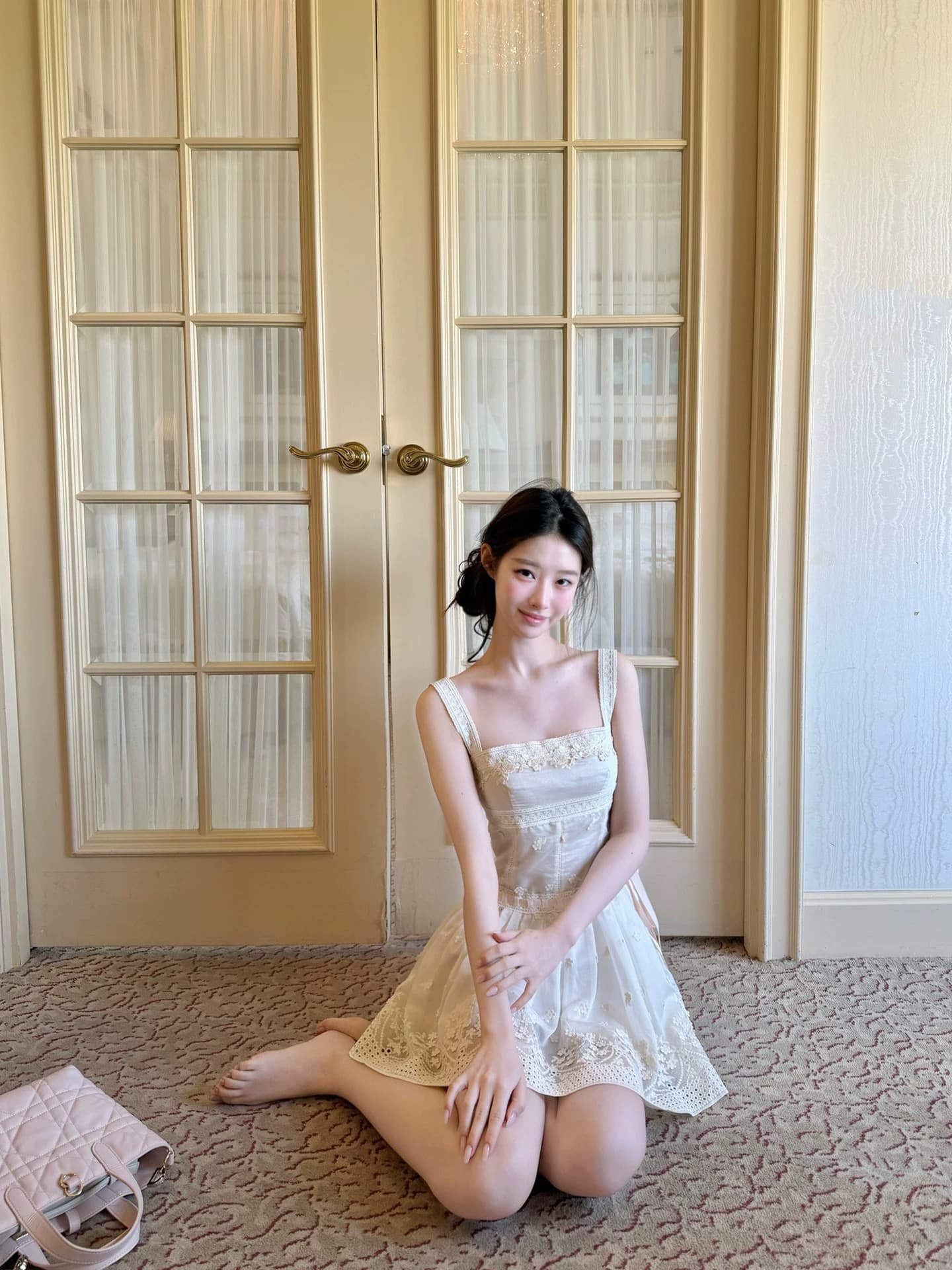 hotdog 핫도그 매우 매운맛 청 레몬 가을 향기로운 달콤함 절묘한 화이트 슬립 드레스 여성 데이트 휴가 드레스
