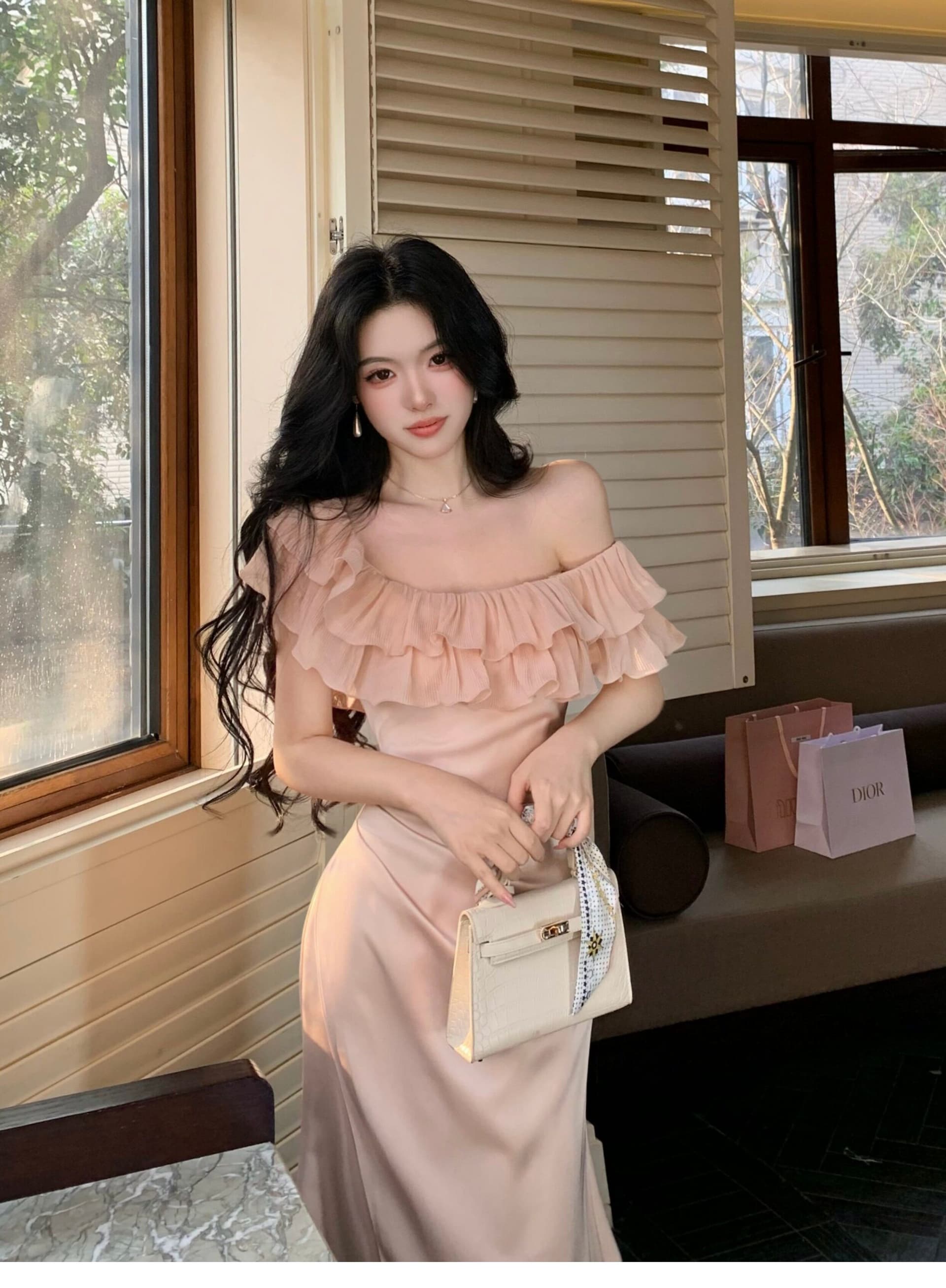 인어 진주 눈물 품격 순수한 욕망 새틴 프릴 오프숄더 표지 배 슬림해 보이는 인어 꼬리 여성 드레스 예복 치마 상세 이미지 24