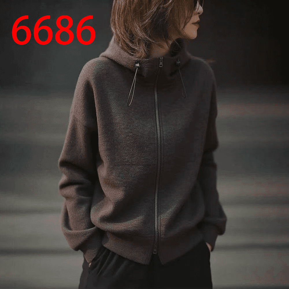후드 티 스웨터 재킷 여성 2026 봄 새로운 패션 외국 가스 연령 감소 루즈핏 슬림해 보이는 지퍼 오픈 가디건 맨위