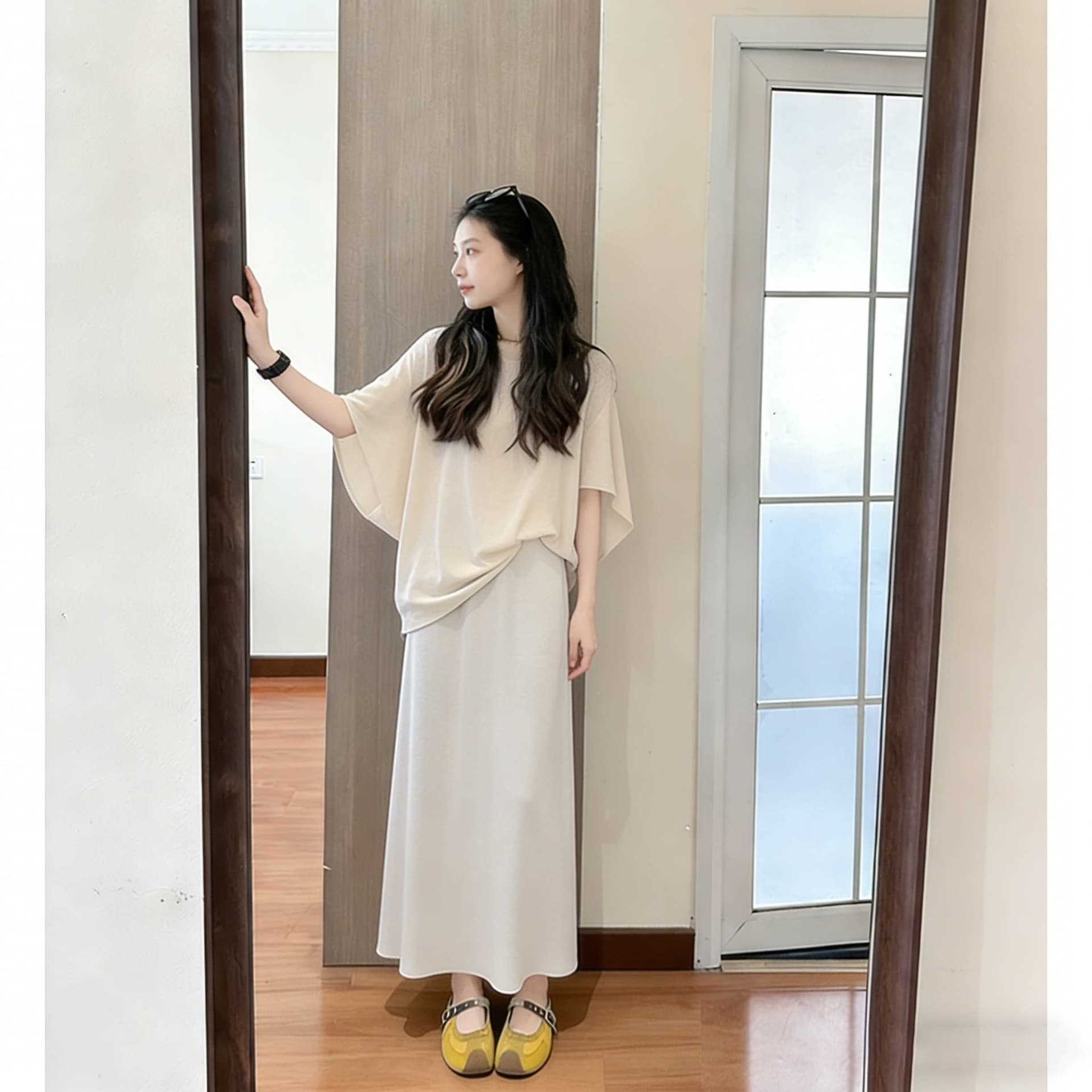 2026 새로운 슈퍼 화재 전체 집합 ootd 착용 가져 가라. 캐주얼 이른 봄 아름다운 작은 키 반신 스커트 투피스 슈트 여성 이미지 2