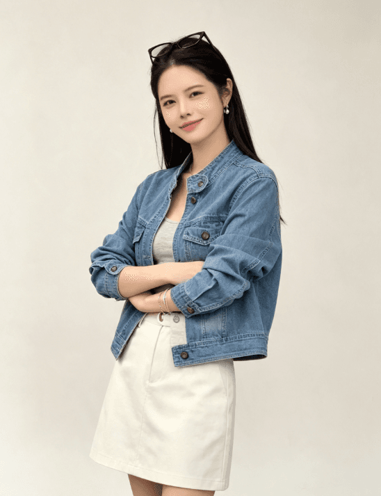 새로운 중식 스탠드 칼라 쇼트 스타일 데님 여성 코트 가을 레트로 단추 작은 키 루즈핏 슬림해 보이는 짧은 외투 이미지 4