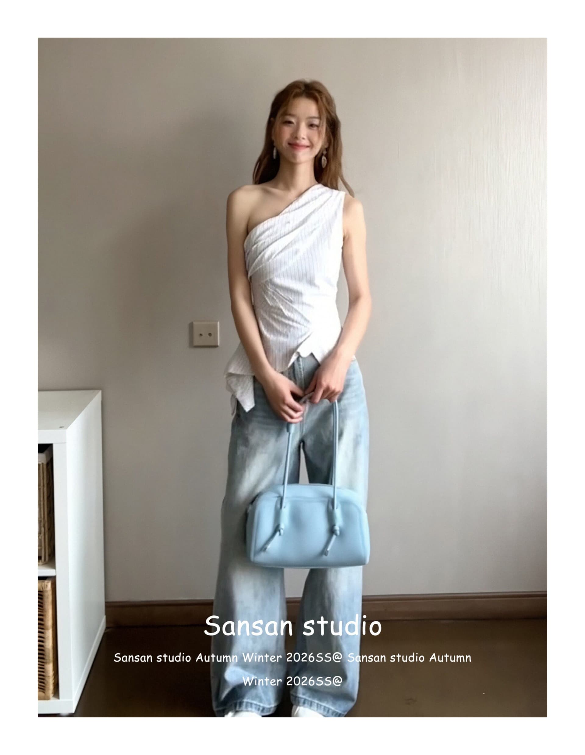 한 부서 비스듬한 어깨 스트라이프 조끼 여성 여름 착용 가져 가라. 불규칙 오프숄더 셔츠 슬립 몸매 가꾸기 슬림해 보이는 민소매 맨위 상세 이미지 19