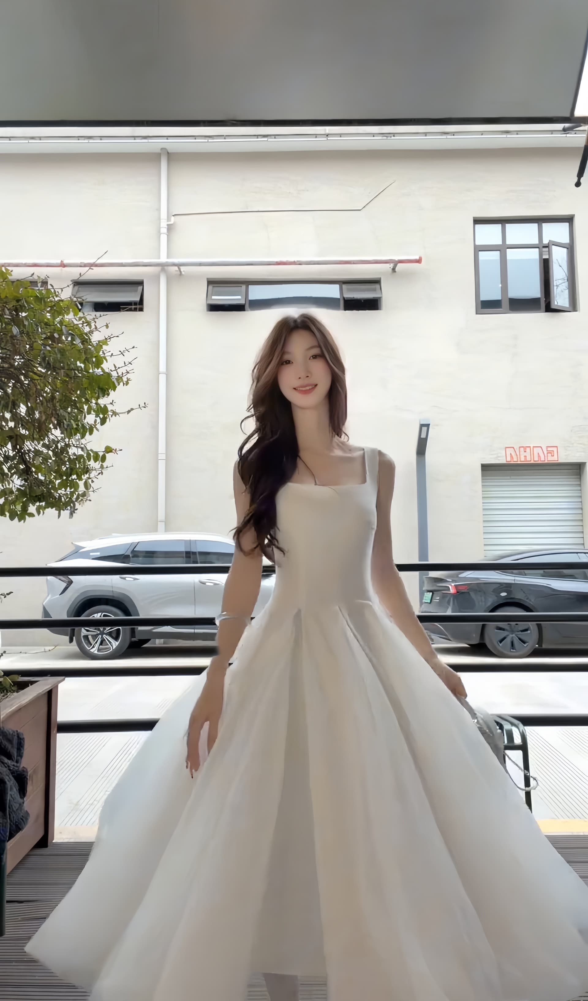 하나부터 왈츠 화이트 슬립 여성 드레스 망사 퍼프 요정 고급 센스 품격 라이센스 롱 스커트 상세 이미지 15