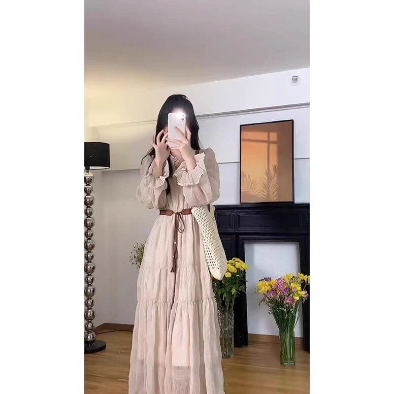 2026 조기 봄 새로운 프랑스식 요정 여성 드레스 부드러운 바람 달콤함 연령 감소 슬림해 보이는 작은 대중 롱 스커트 아이들 상세 이미지 8