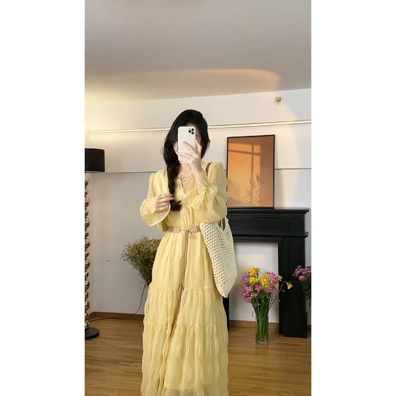 2026 조기 봄 새로운 프랑스식 요정 여성 드레스 부드러운 바람 달콤함 연령 감소 슬림해 보이는 작은 대중 롱 스커트 아이들 상세 이미지 15