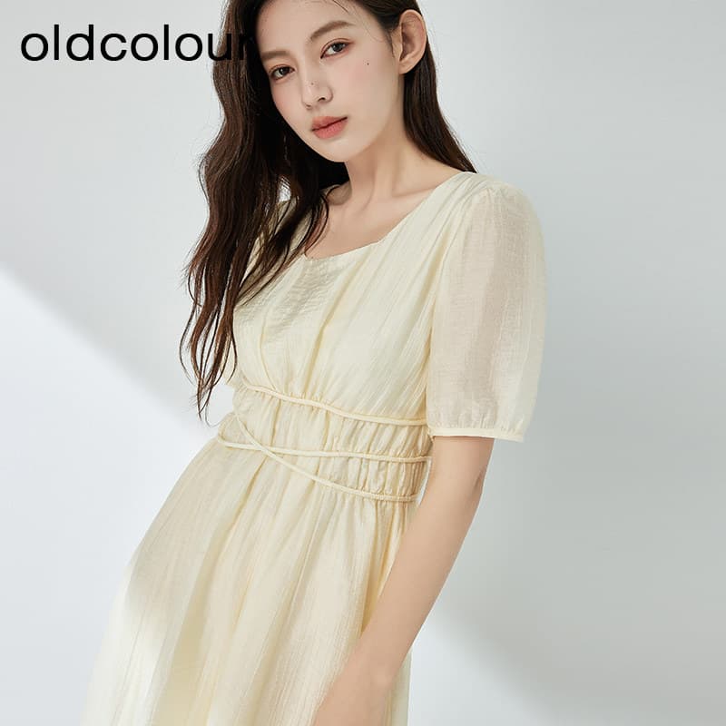 oldcolour 여름 새로운 미니멀리즘 품격 몸매 가꾸기 단색 다용도 여성 드레스 상세 이미지 40
