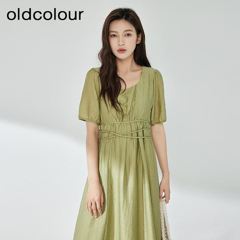 oldcolour 여름 새로운 미니멀리즘 품격 몸매 가꾸기 단색 다용도 여성 드레스 상세 이미지 42