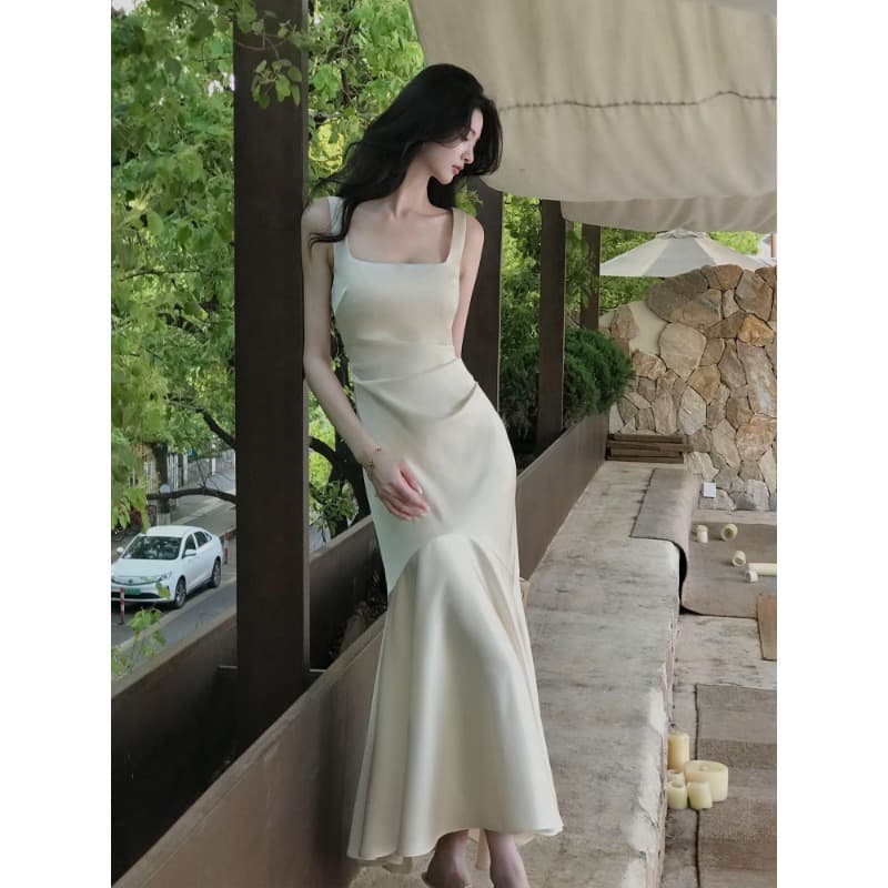 하나부터 순간 무한한 빛 럭셔리 우아함 화이트 행침 벨트 측면 칼라 여성 드레스 여름 라이센스 졸업 생일 치마 상세 이미지 3