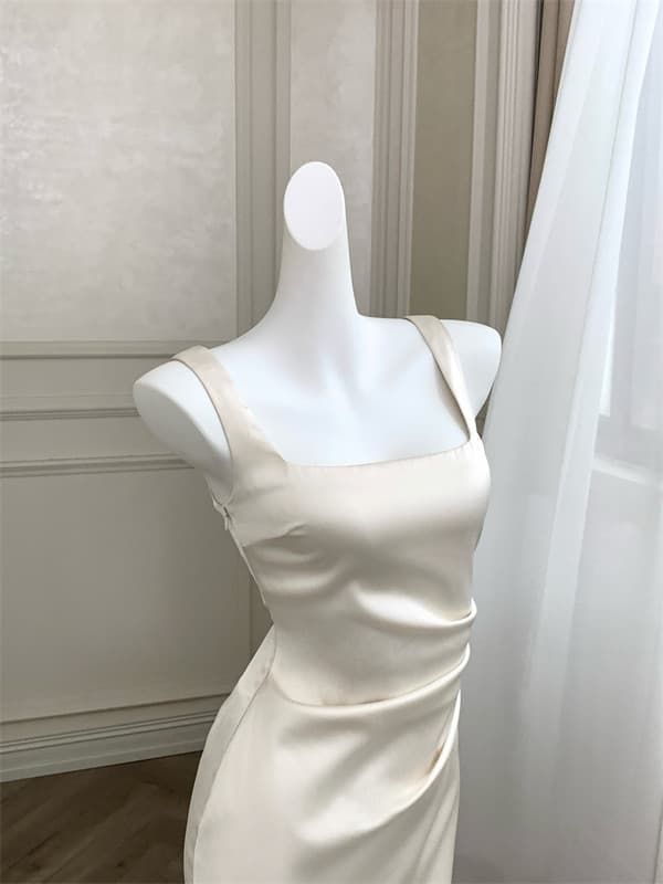 하나부터 순간 무한한 빛 럭셔리 우아함 화이트 행침 벨트 측면 칼라 여성 드레스 여름 라이센스 졸업 생일 치마 상세 이미지 13