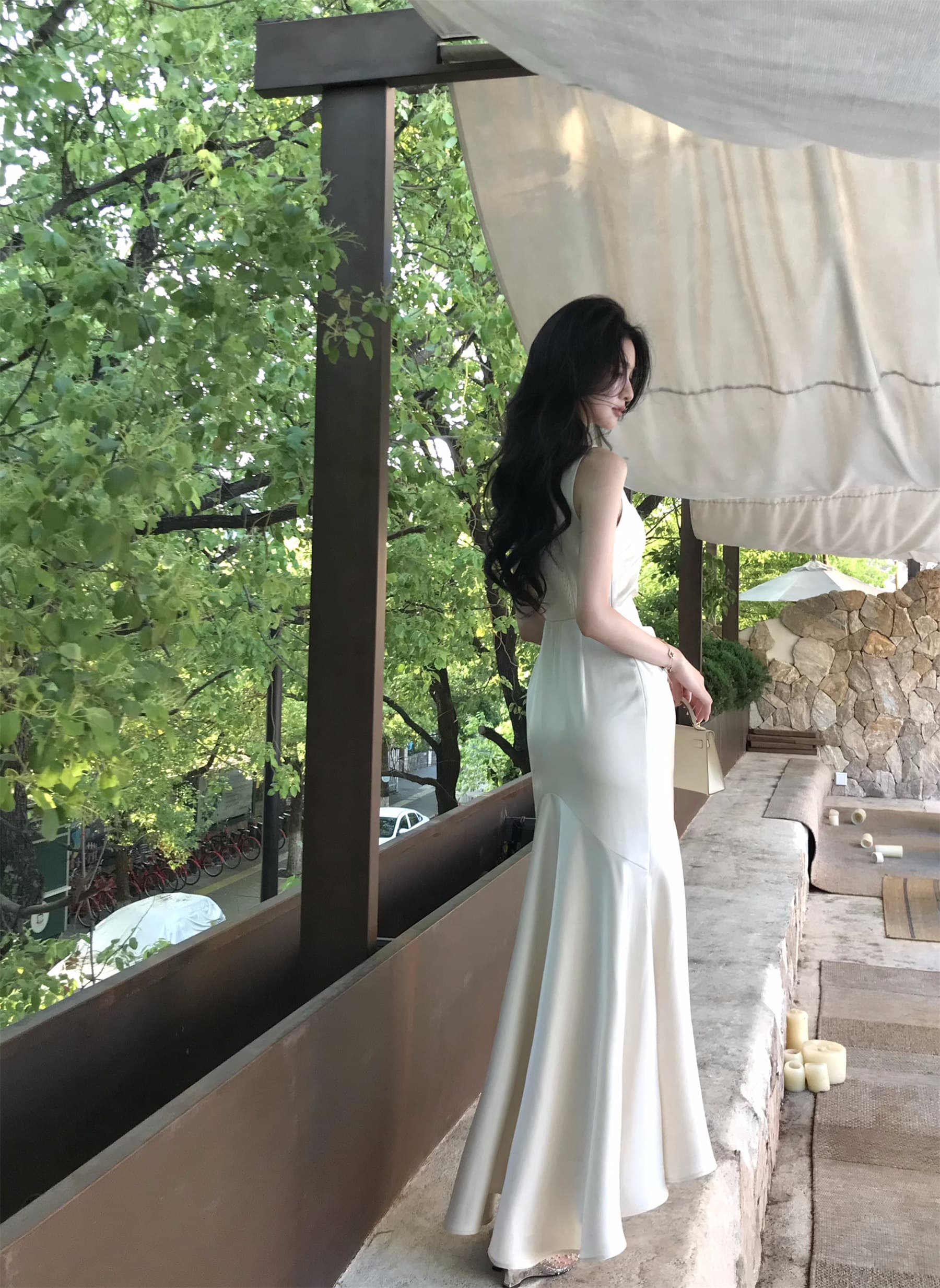 하나부터 순간 무한한 빛 럭셔리 우아함 화이트 행침 벨트 측면 칼라 여성 드레스 여름 라이센스 졸업 생일 치마 상세 이미지 24