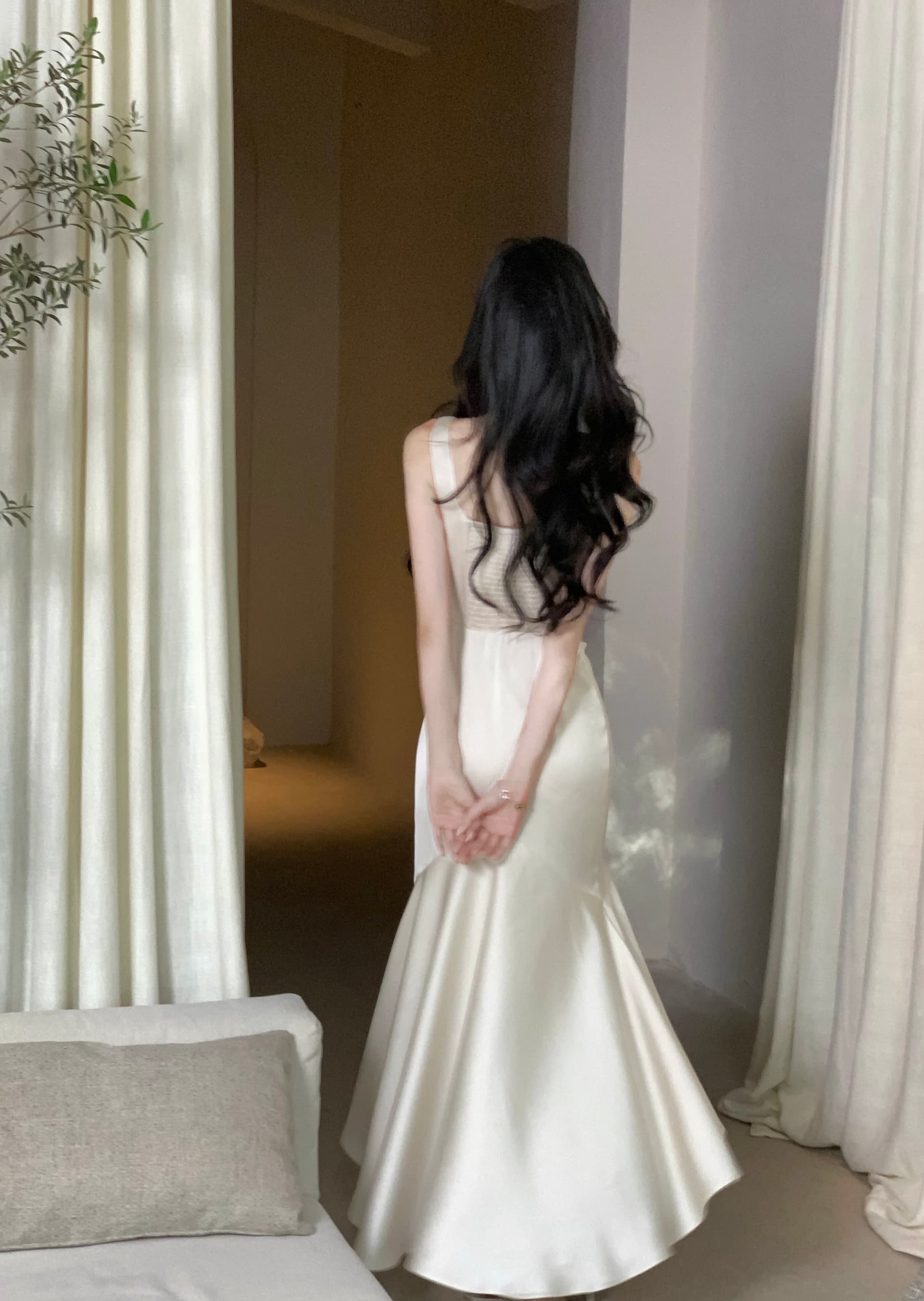 하나부터 순간 무한한 빛 럭셔리 우아함 화이트 행침 벨트 측면 칼라 여성 드레스 여름 라이센스 졸업 생일 치마 상세 이미지 27
