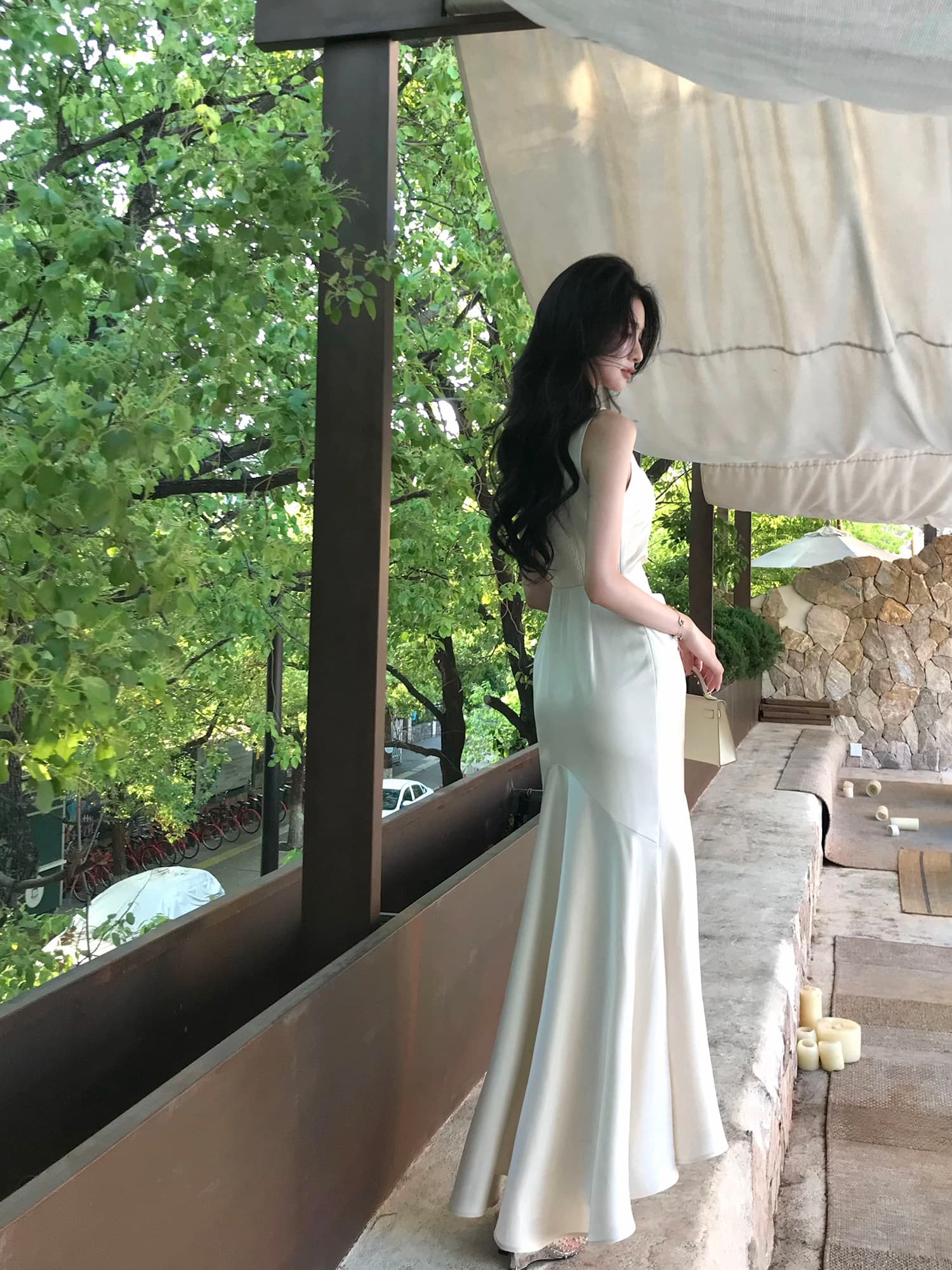하나부터 순간 무한한 빛 럭셔리 우아함 화이트 행침 벨트 측면 칼라 여성 드레스 여름 라이센스 졸업 생일 치마 상세 이미지 32