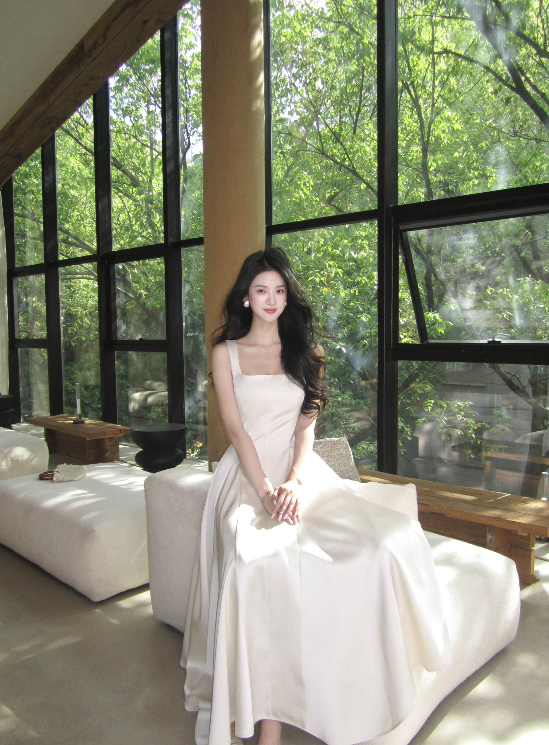 하나부터 순간 작성자 빛 프랑스식 광장 칼라 질감 드레스 부드러운 품격 몸매 가꾸기 슬림해 보이는 한 마디 빅 플레어 스커트 상세 이미지 26
