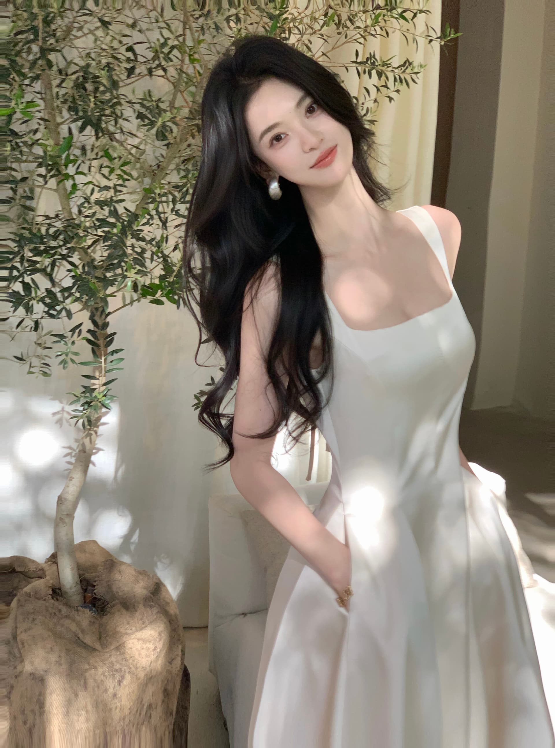 하나부터 순간 작성자 빛 프랑스식 광장 칼라 질감 드레스 부드러운 품격 몸매 가꾸기 슬림해 보이는 한 마디 빅 플레어 스커트 상세 이미지 28