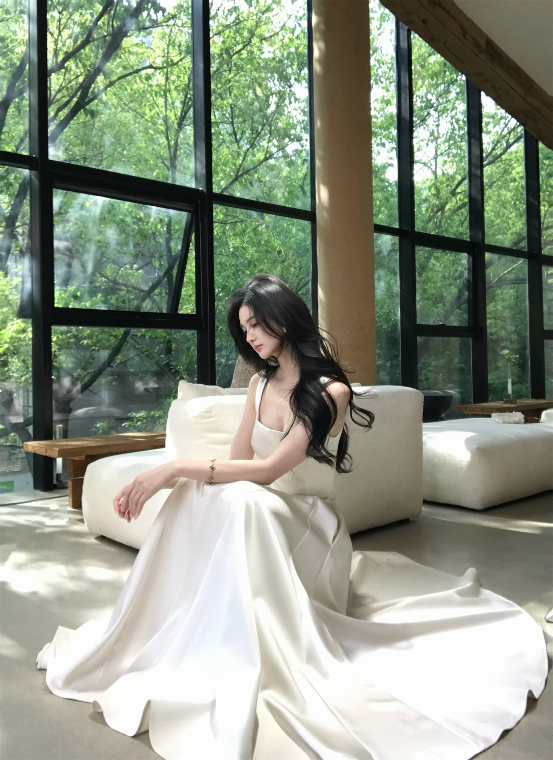 하나부터 순간 작성자 빛 프랑스식 광장 칼라 질감 드레스 부드러운 품격 몸매 가꾸기 슬림해 보이는 한 마디 빅 플레어 스커트 상세 이미지 29