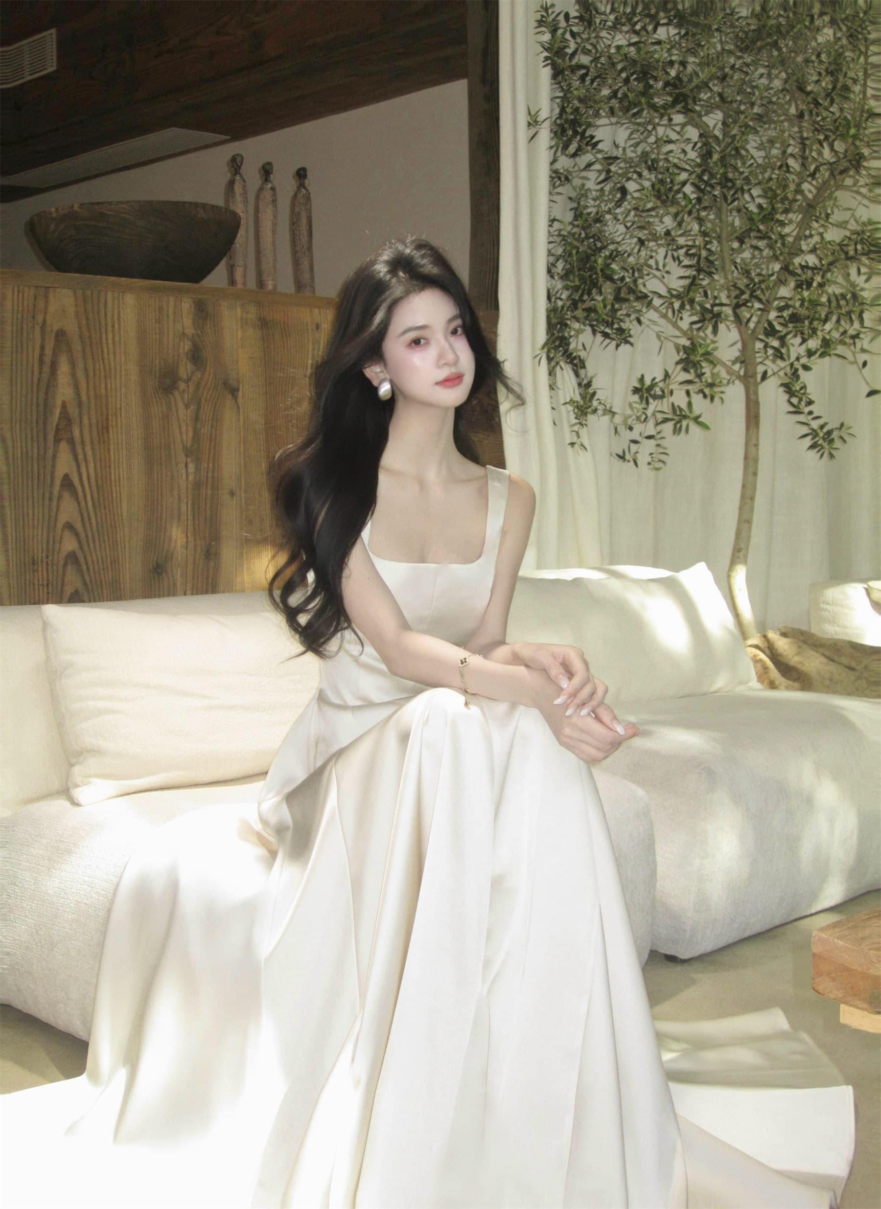 하나부터 순간 작성자 빛 프랑스식 광장 칼라 질감 드레스 부드러운 품격 몸매 가꾸기 슬림해 보이는 한 마디 빅 플레어 스커트 상세 이미지 30