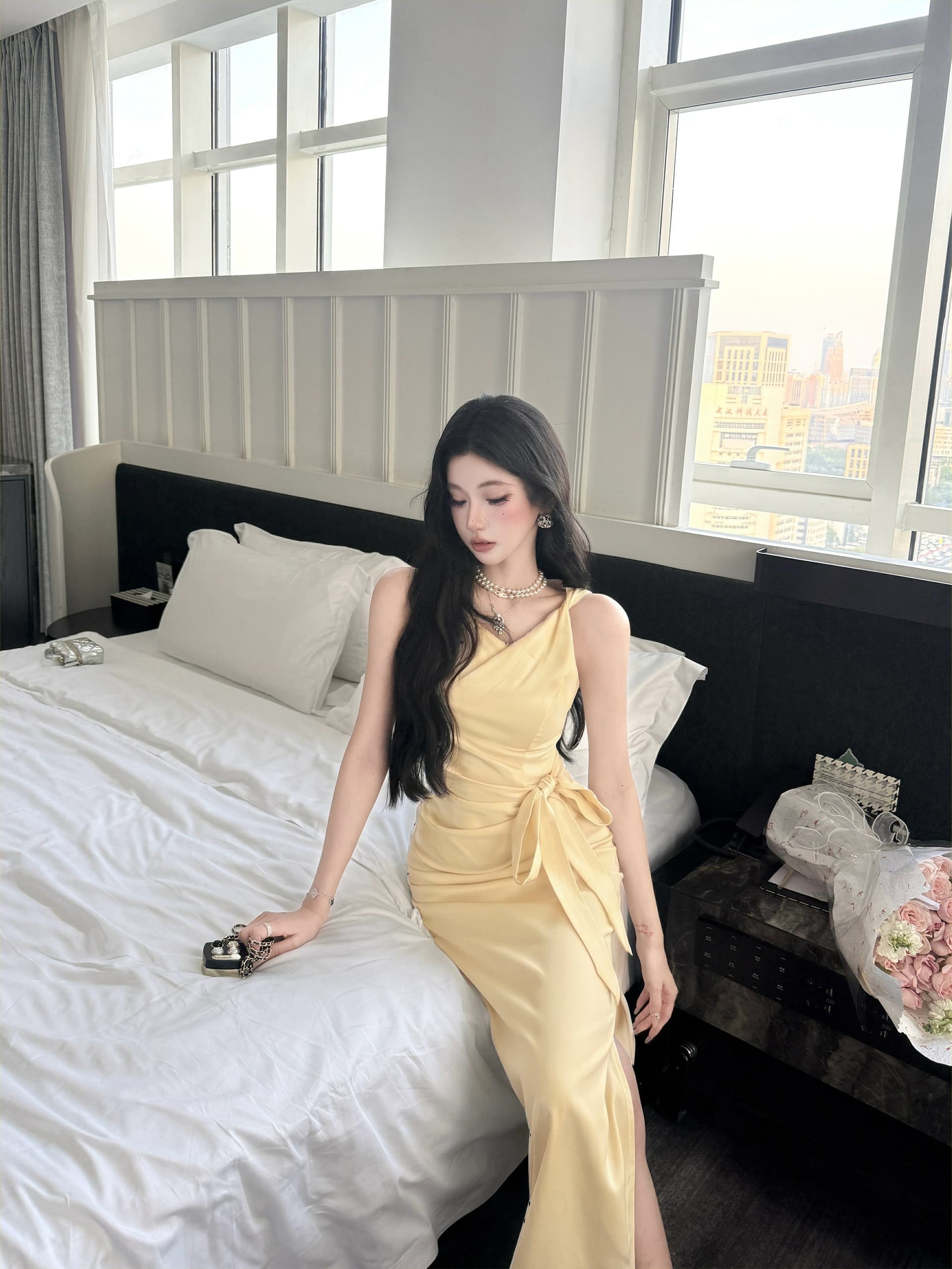 barb chill 부드러운 자매 민소매 슬립 도트 무늬 여성 드레스 여름 허리 수축 프랑스식 롱 스커트 상세 이미지 43