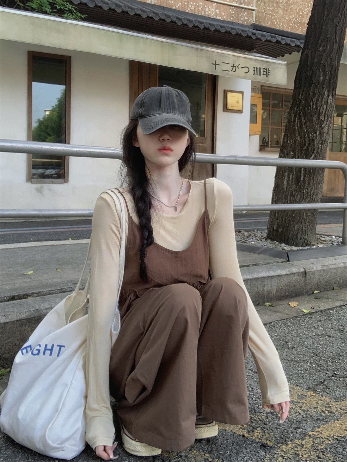 실사 정가 새로운 봄 한 부서 다용도 긴팔 라운드 넥 만나는 표지 고기 슬림해 보이는 연령 감소 슬립 투피스 세트 이미지 3