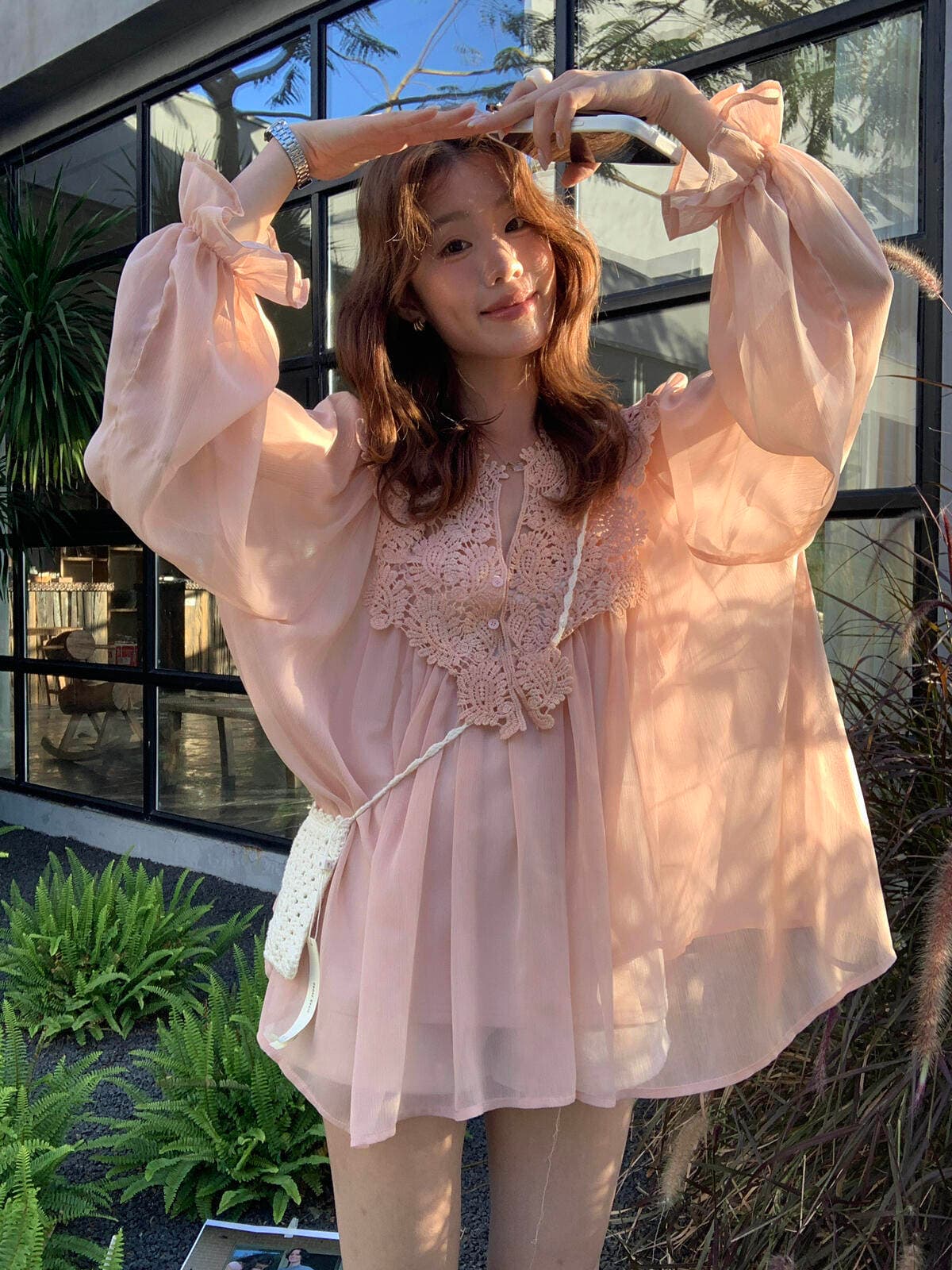 정가 감소되지 않음 열세 개 여성 의류 프랑스식 V넥 레이스 레이스 인형 셔츠 캐미솔 투피스 슈트 이미지 3