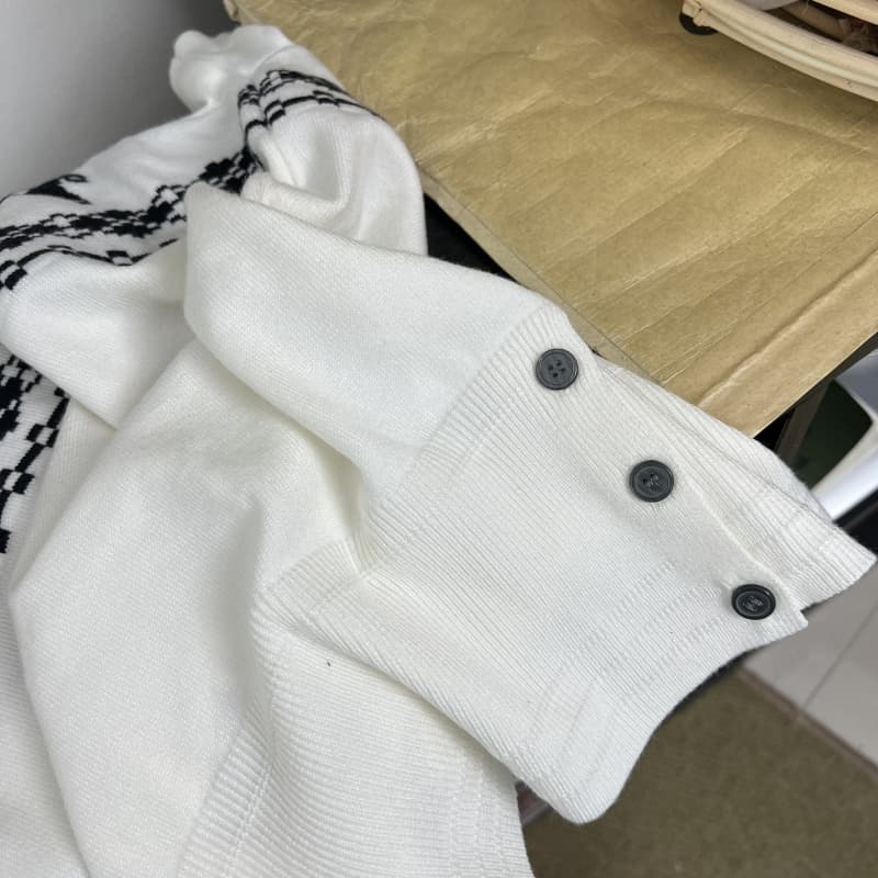 clearform 조용한 새끼 작은 말 공정한 섬 자카드 폴로 칼라 통기성 편안함 polo 니트 스웨터 반팔 tee 이미지 4