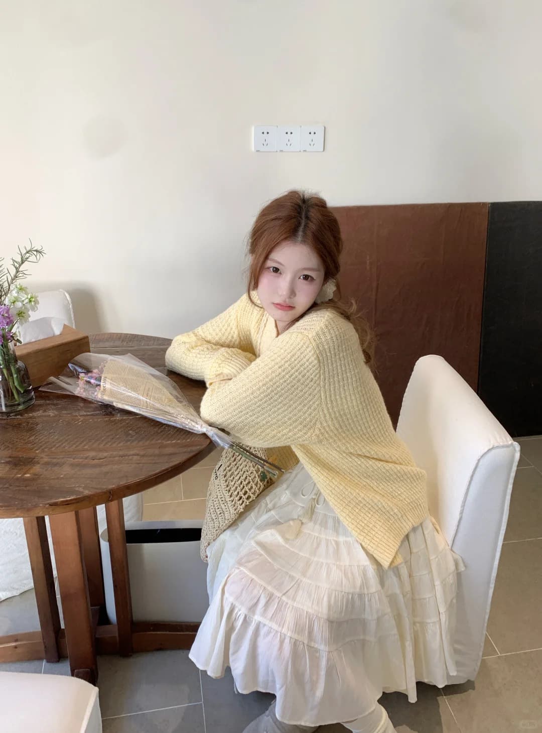 프랑스식 느긋한 바람 황색 니트 오픈 가디건 여성 봄 새로운 부드러운 바람 외국 가스 루즈핏 고유 한 아름다운 스웨터 트렌디 상세 이미지 7