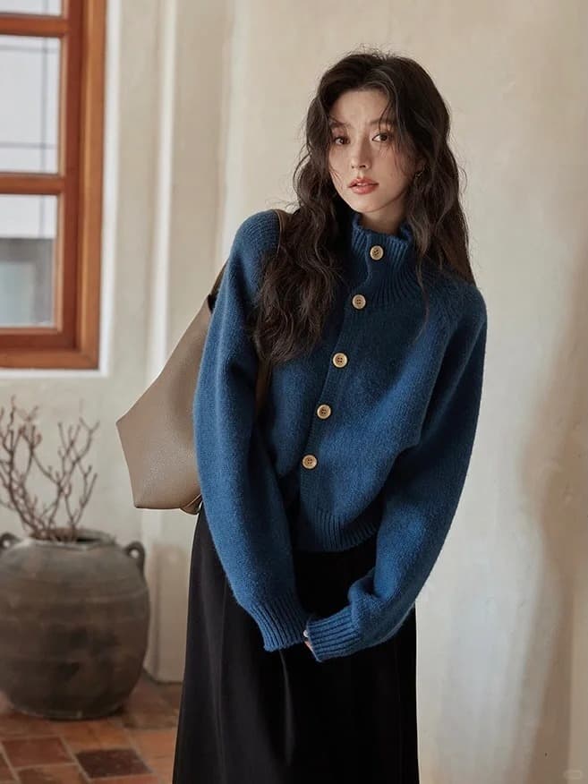 분위기 센스 봄날 도파민 루즈핏 니트 오픈 가디건 여성 두꺼운 느긋한 바람 부드러운 찹쌀 스웨터 여성 코트