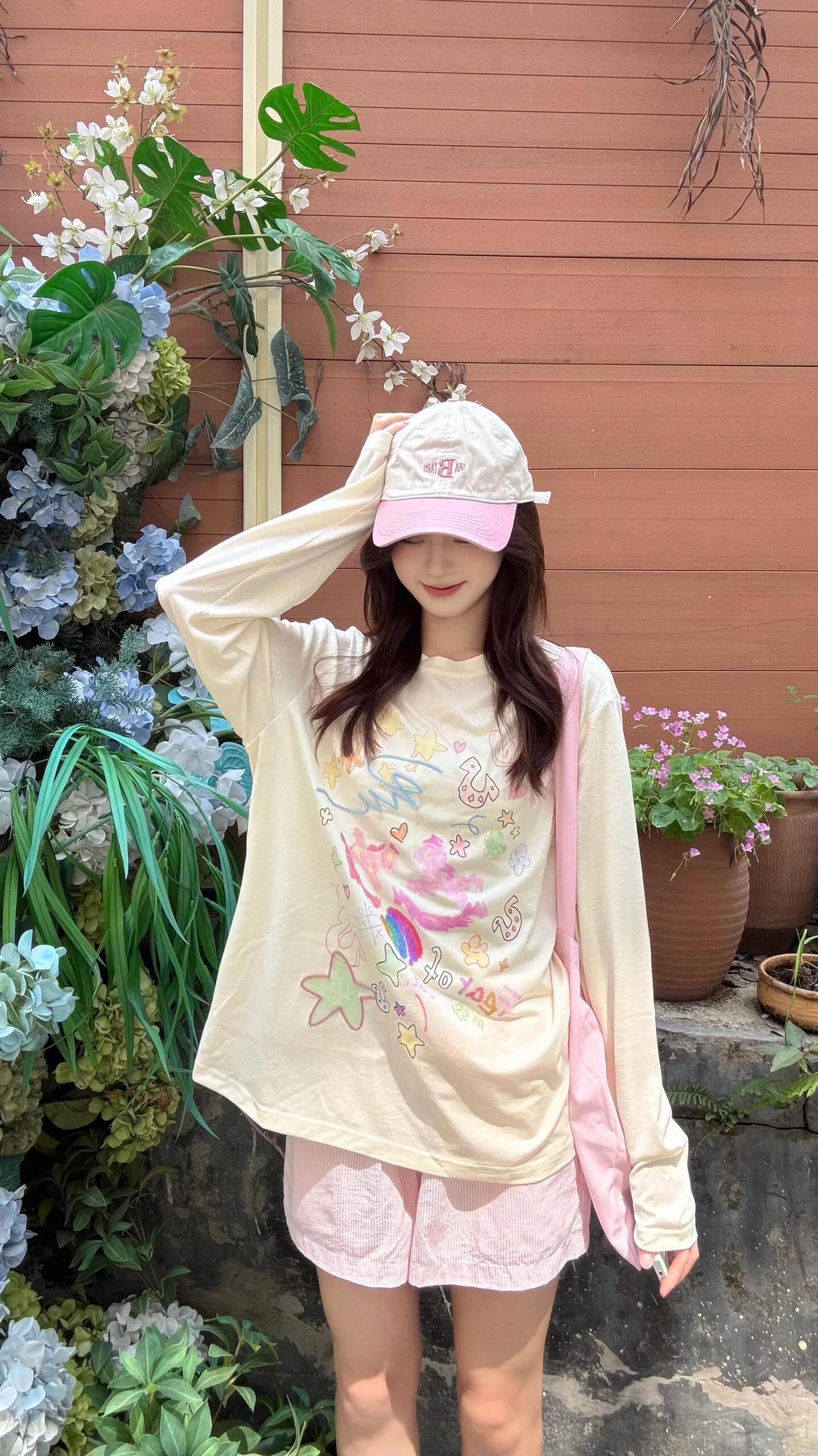 한 부서 페인팅 낙서 자외선 차단 긴팔 티셔츠 여성 여름 새로운 루즈핏 느긋한 바람 통기성 블라우스 얇은 스타일 맨위 상세 이미지 2