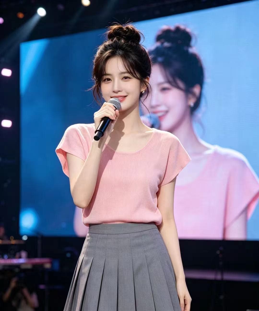 여름 한국 스타일 새로운 단색 미니멀리즘 u 칼라 니트 스웨터 Feifei 소매 몸매 가꾸기 니트 스웨터 다용도 맨위 여성 상세 이미지 1