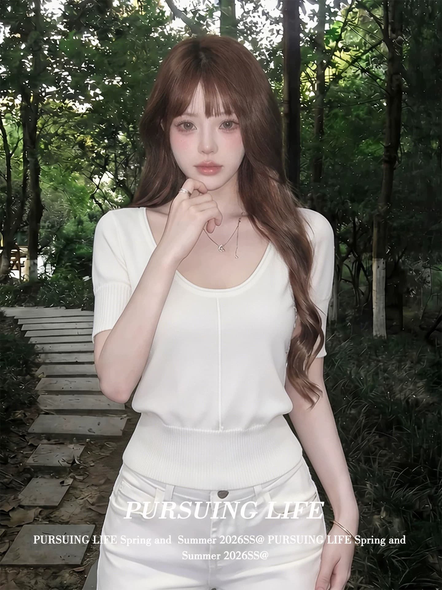 프랑스식 작은 셔츠 여름 오래된 돈 느슨함 니트 작은 반팔 여성 프랑스식 느긋한 단색 다용도 u 칼라 반팔 셔츠 상세 이미지 1