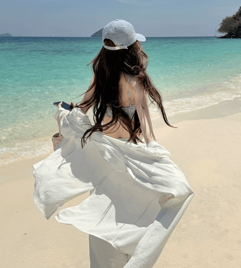 오래된 돈 바람 느슨함 센스 모방 아마 화이트 셔츠 맨위 여성 프랑스식 익스트림 제인 주간 실크 마이크로 ~을 통해 얇고 가벼운 자외선 차단 재킷 상세 이미지 11