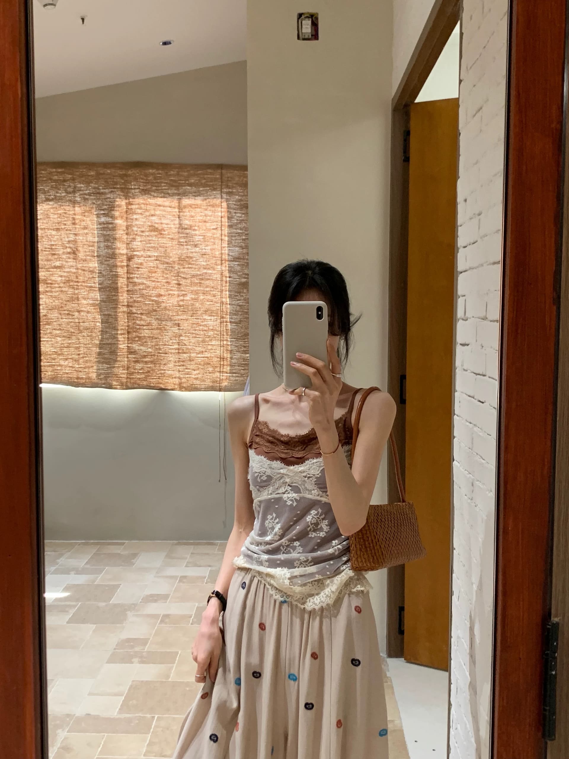 원본 원단 것 순수한 욕망 바람 배색 캐미솔 여름 레이스 조각 섹시함 페이크 레이어드 맨위 트렌디 상세 이미지 21