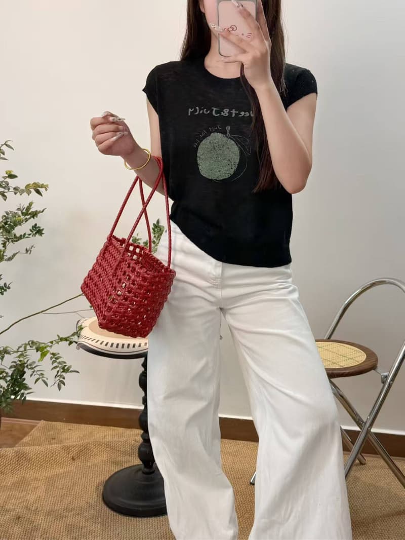 대나무 마디 마 워시 물 여름 한국 스타일 패션 다용도 라운드 넥 니트 반팔 여성 루즈핏 슬림해 보이는 스웨터 맨위 상세 이미지 8