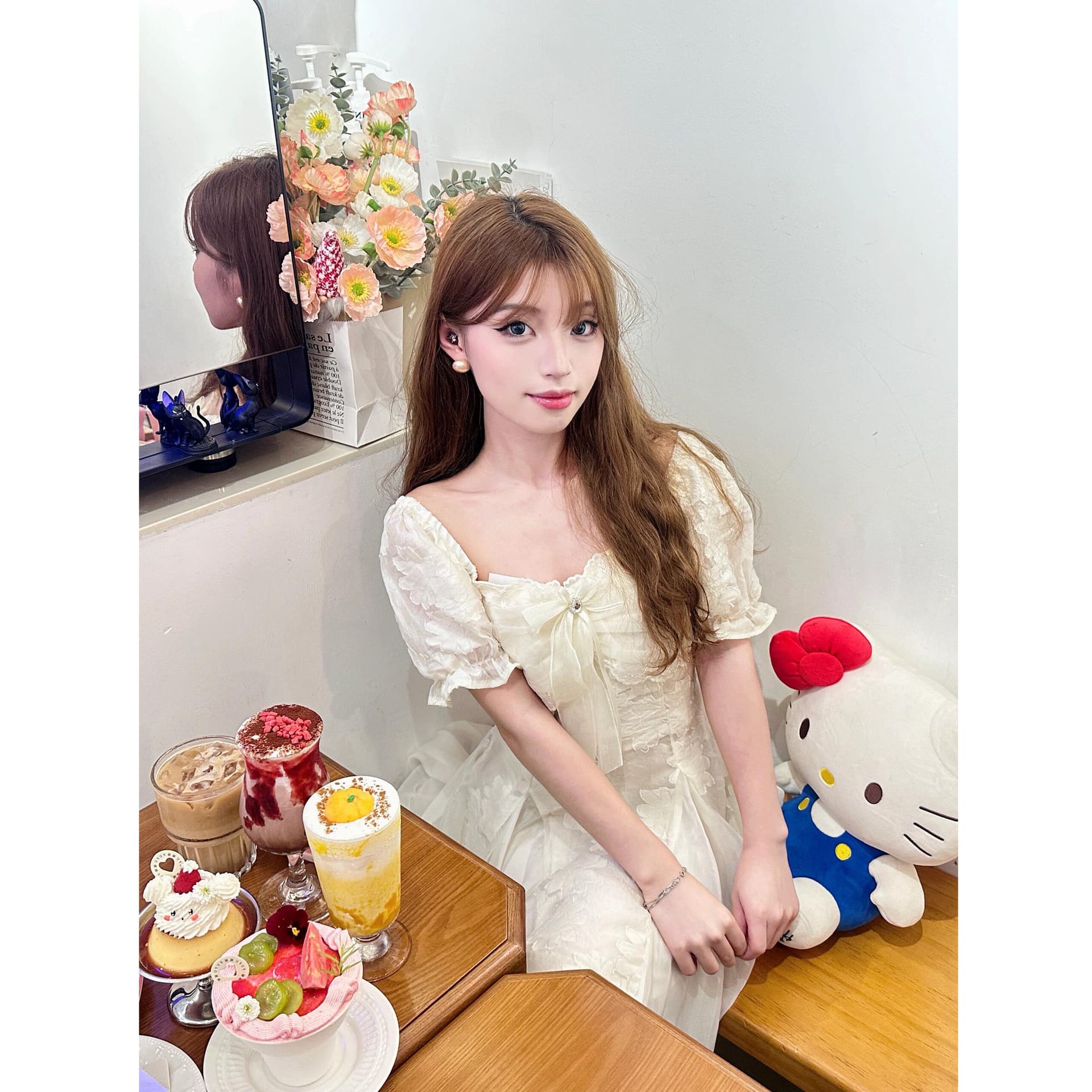 신제품 드레스 쇼트 스타일 작은 키 퍼프 공주 바람 생일 작은 행사 치마 슈퍼 잘 생긴 거품 소매 디자인 여성 의류 이미지 6