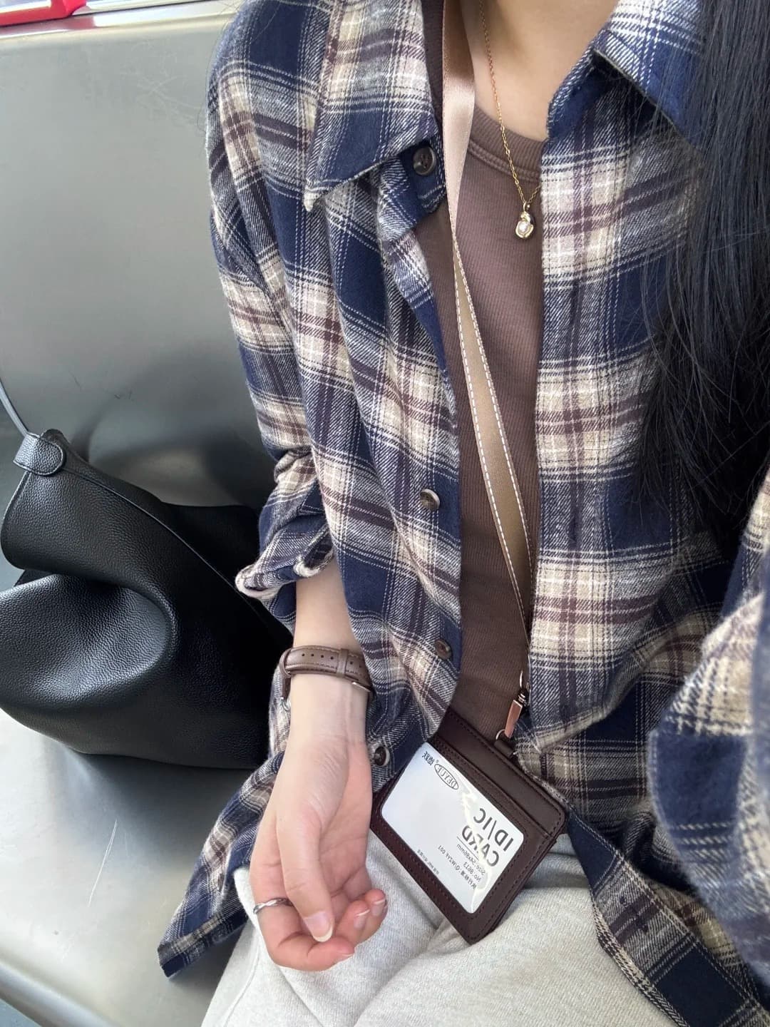 연삭 털 해군 체크무늬 한 부서 재킷 긴팔 셔츠 새로운 레트로 셔츠 느긋한 루즈핏 맨위 캐주얼