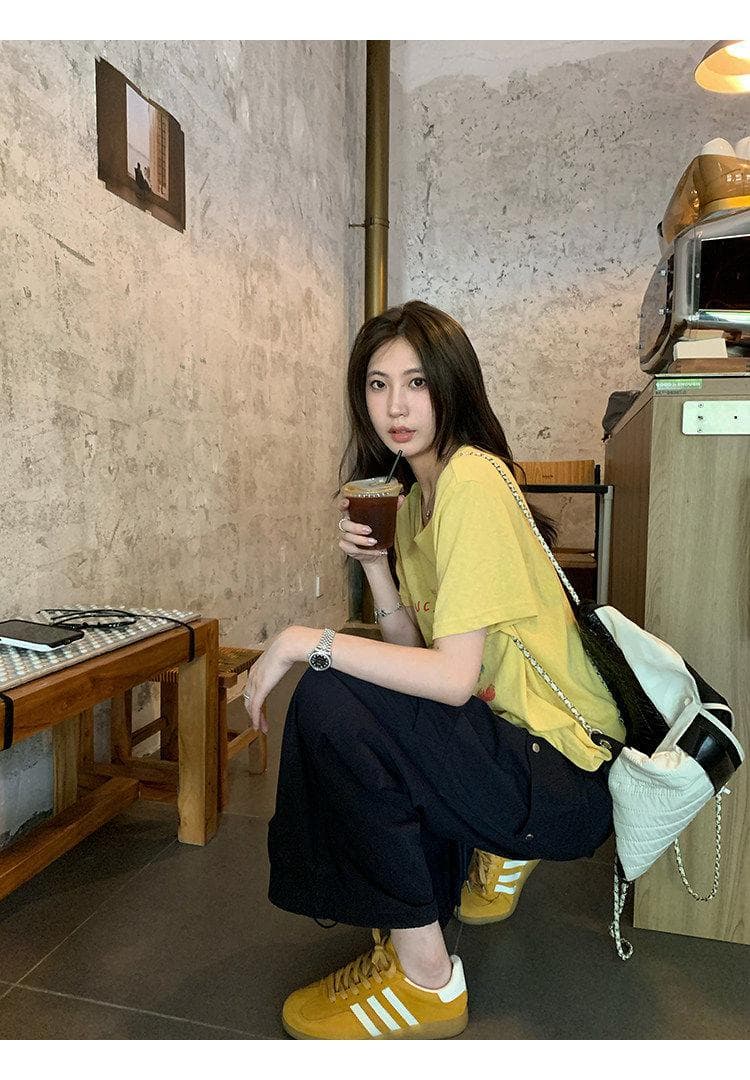 자연 눈꽃 면 신선함 딸기 프린트 반팔 티셔츠 와 성별 마이크로 ~을 통해 루즈핏 느긋한 화이트 맨위 상세 이미지 25