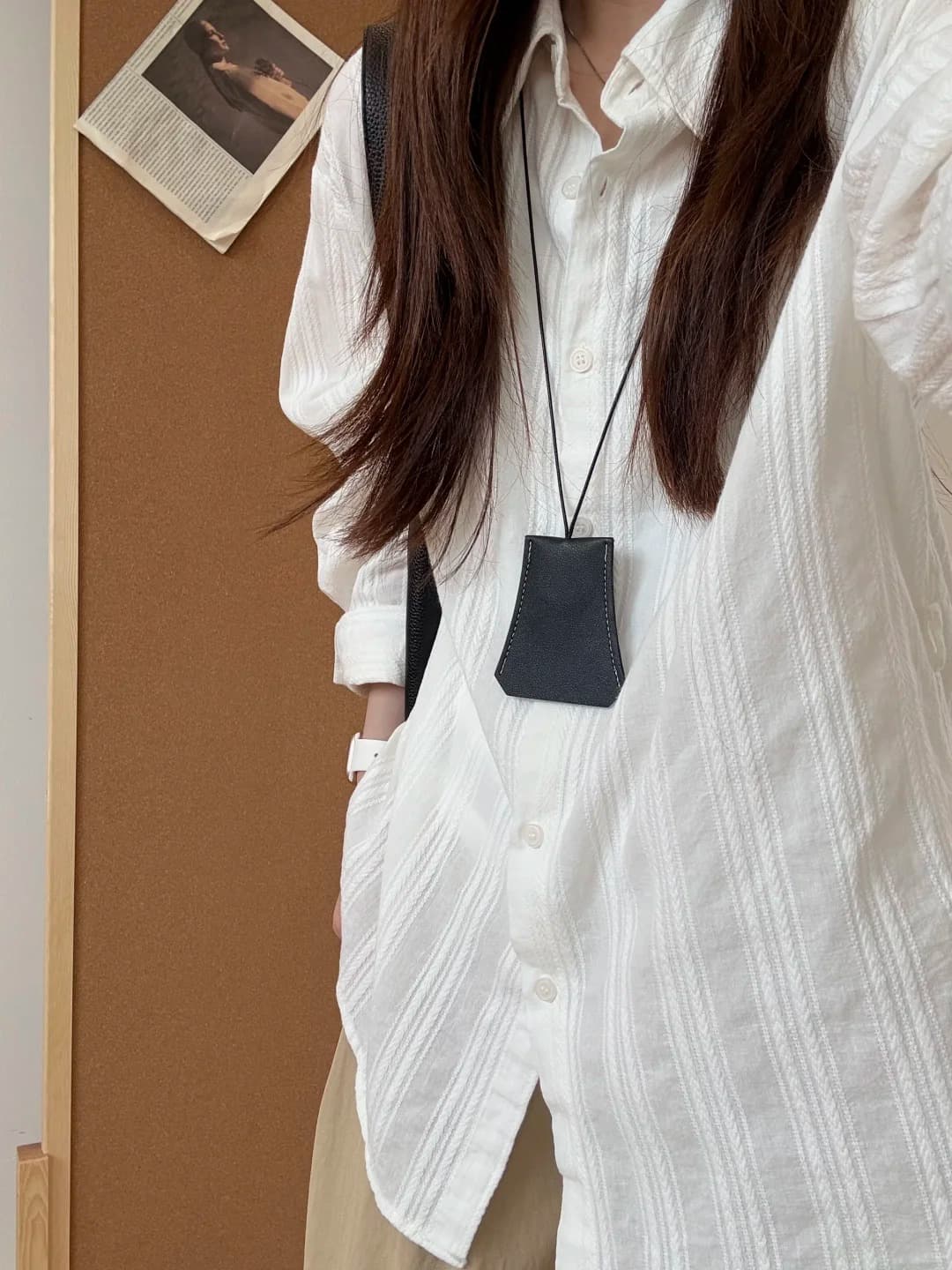봄 출퇴근 바람 화이트 자카드 긴팔 여성 셔츠 루즈핏 고급 센스 자외선 차단 셔츠 단색 맨위 상세 이미지 2