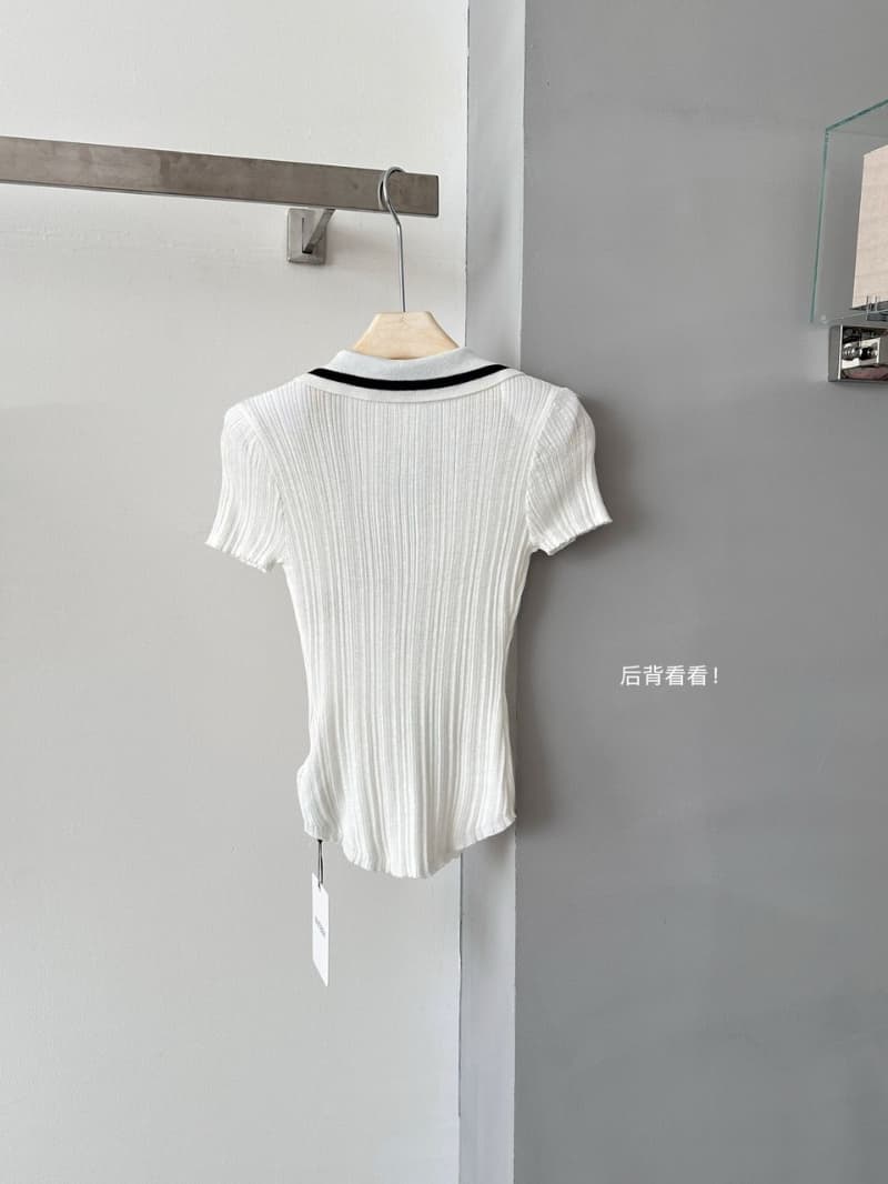 얼음 차가운 실크 워시 물 여름 학원 스타일 자수 반팔 polo 뒤집다 니트 스웨터 여성 레저 핫걸 맨위 상세 이미지 26
