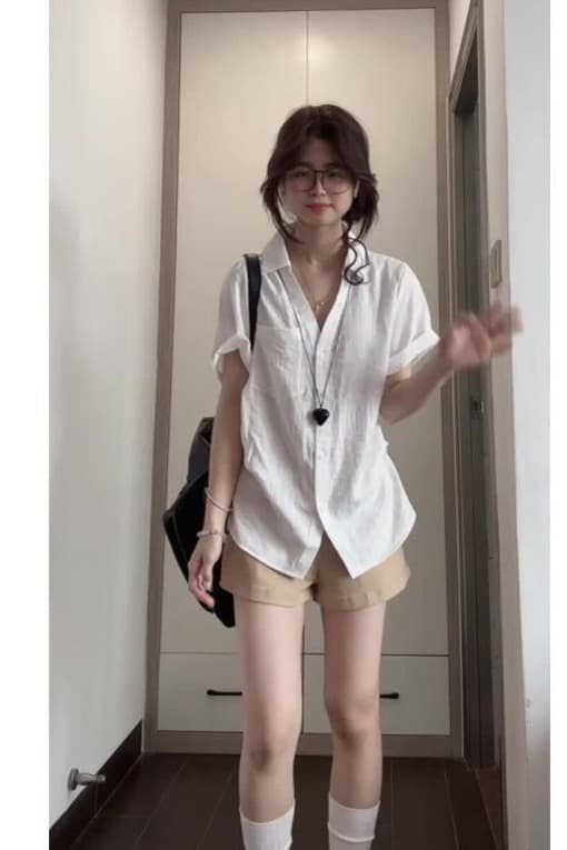 아메리칸 POLO 칼라 핑크색 반팔 여성 셔츠 여름 몸매 가꾸기 슬림해 보이는 디자인 센스 다용도 느긋한 캐주얼 맨위 트렌디 이미지 6