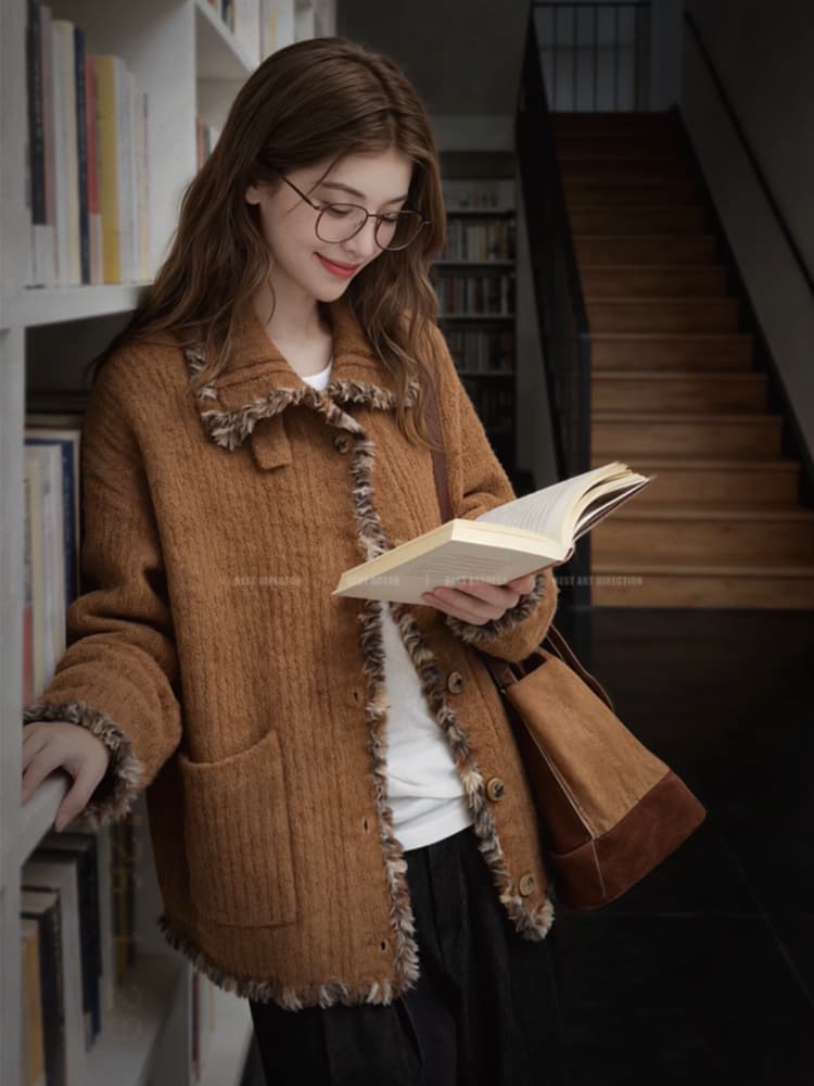2026 새로운 레트로 낭만주의 서클 양모 원사 수공 거친 가장자리 느긋한 스웨터 여자 이미지 4