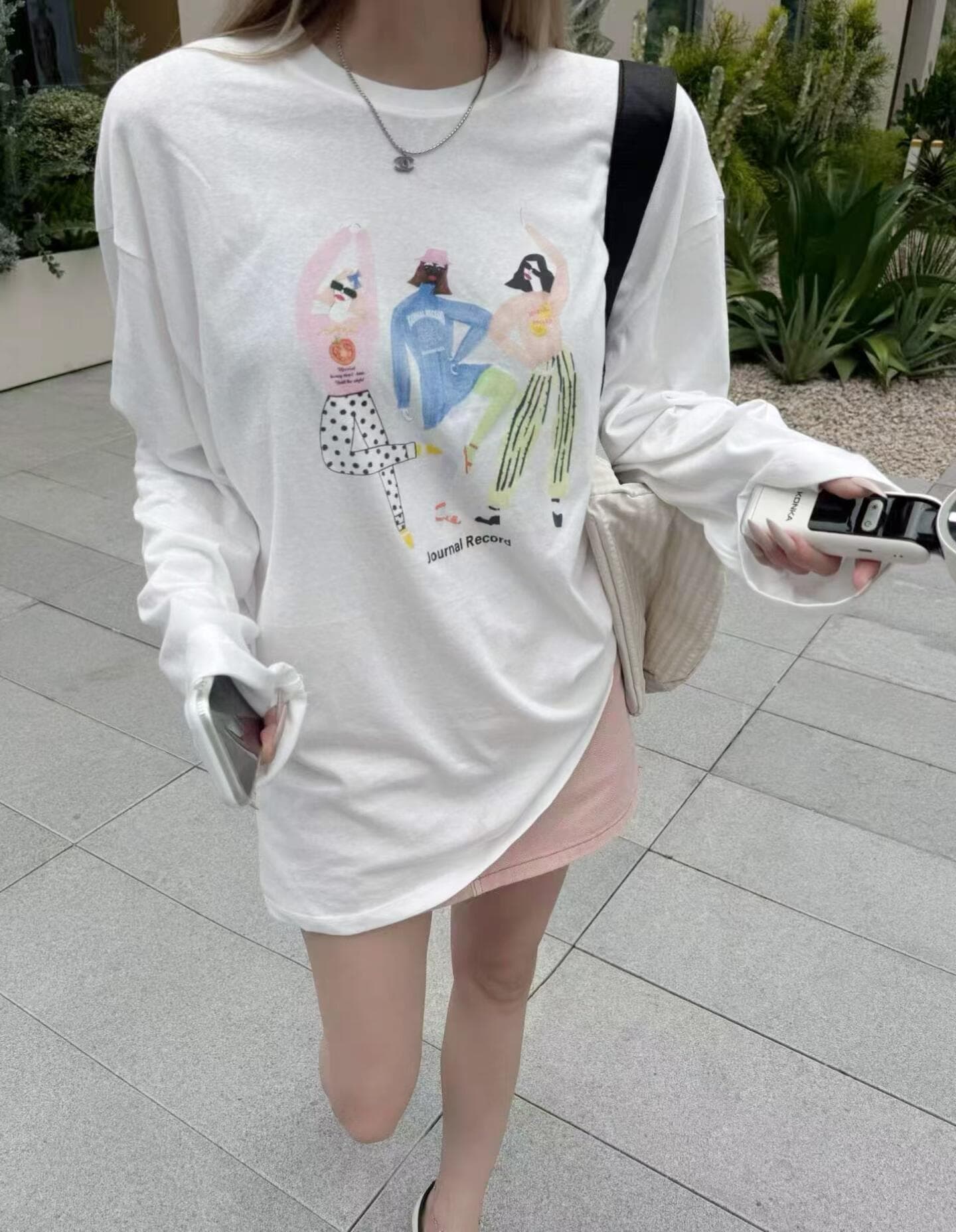 180 그램 아마 눈꽃 긴팔 티셔츠 태양 보호 셔츠 기본 셔츠 블라우스 통기성 루즈핏 상세 이미지 2