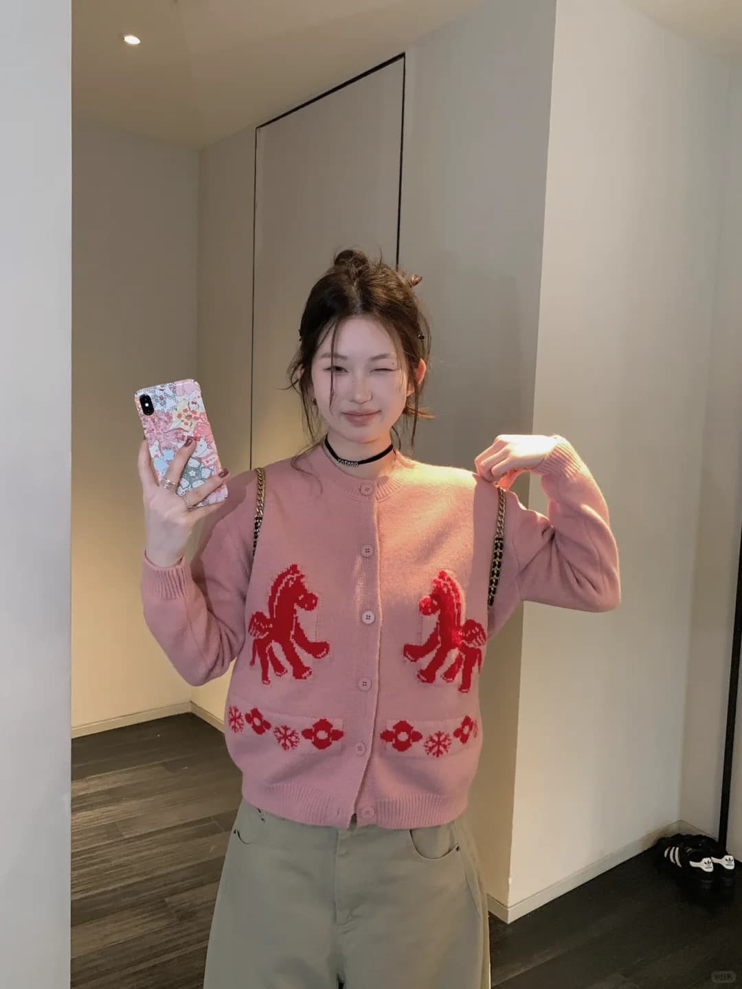 2026 봄 가을 외부 가져 가라. 작은 날다 말 무거운 작업 자카드 니트 오픈 가디건 긴팔 스웨터 여성 코트 이미지 4