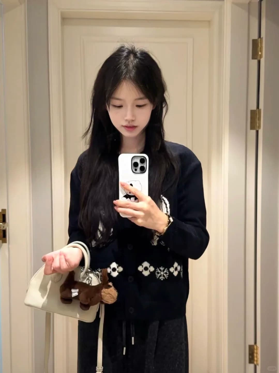 2026 봄 가을 외부 가져 가라. 작은 날다 말 무거운 작업 자카드 니트 오픈 가디건 긴팔 스웨터 여성 코트 상세 이미지 23