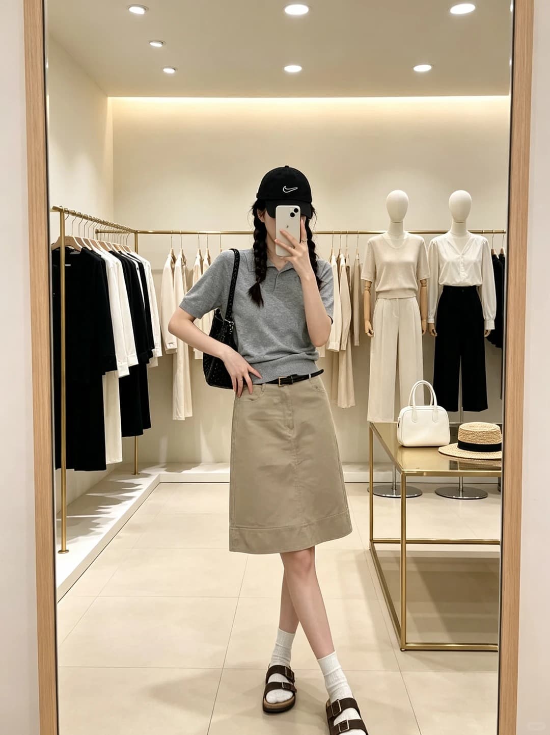 한 부서 고급 회색 폴로 칼라 반팔 POLO 셔츠 여성 여름 새로운 패션 미니멀리즘 다용도 맨위 트렌디 상세 이미지 4