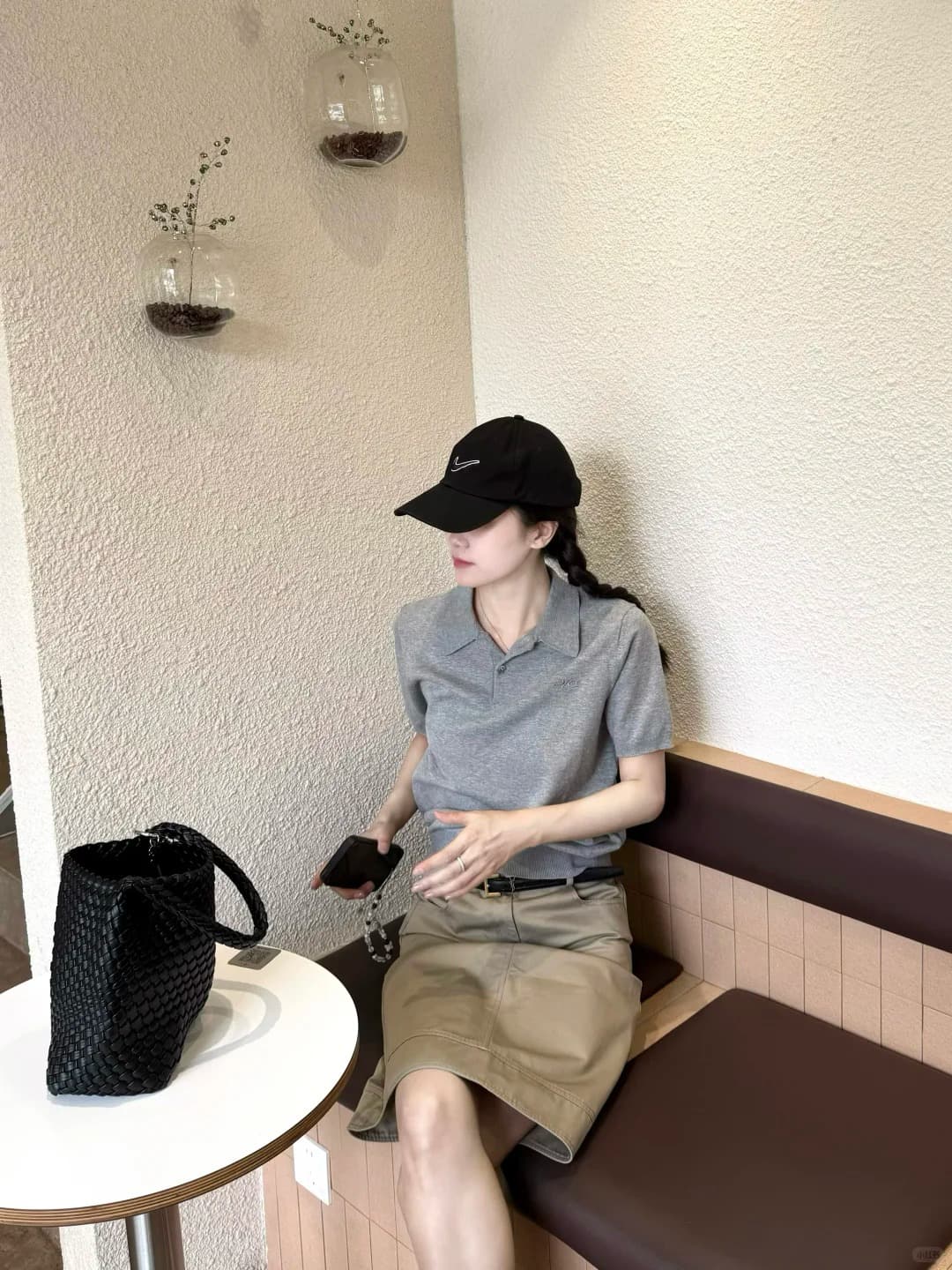 한 부서 고급 회색 폴로 칼라 반팔 POLO 셔츠 여성 여름 새로운 패션 미니멀리즘 다용도 맨위 트렌디 상세 이미지 7
