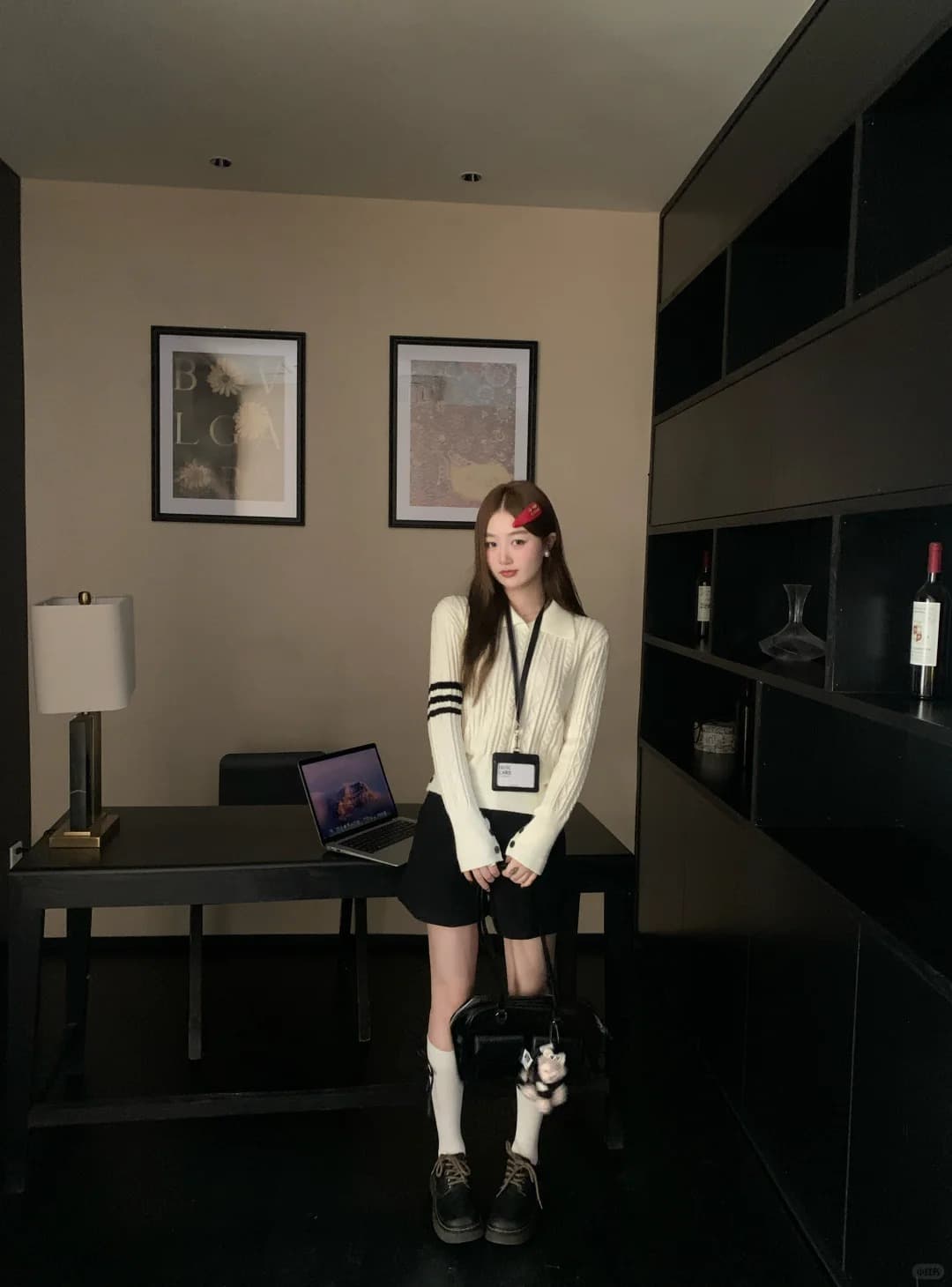 폴로 칼라 스웨터 여자 디자인 센스 작은 대중 외출용 2025 새로운 캐주얼 다용도 고급 센스 니트 맨위 상세 이미지 17
